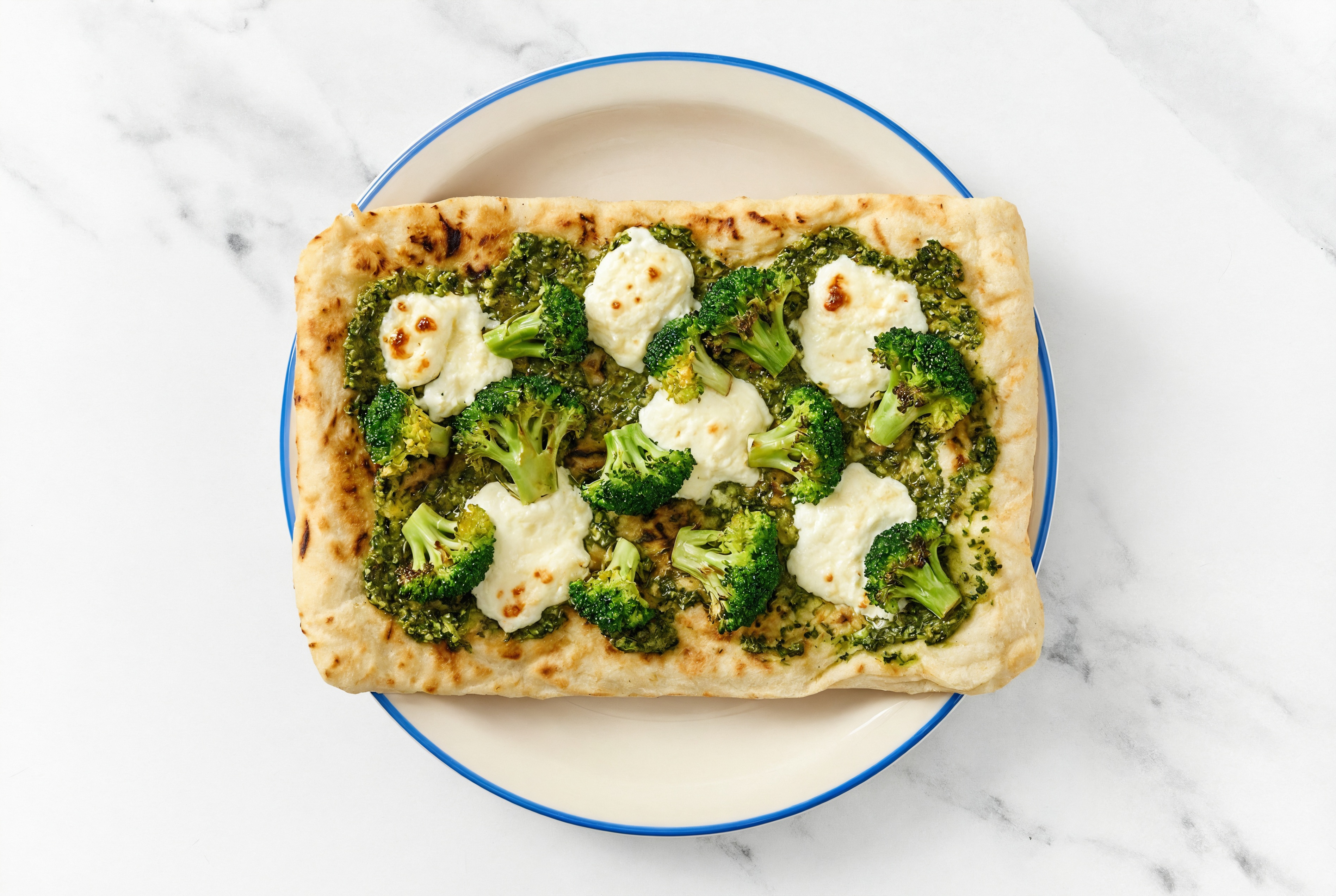 Broccoli Ricotta Pesto Wood Grilled Pizza Crusts