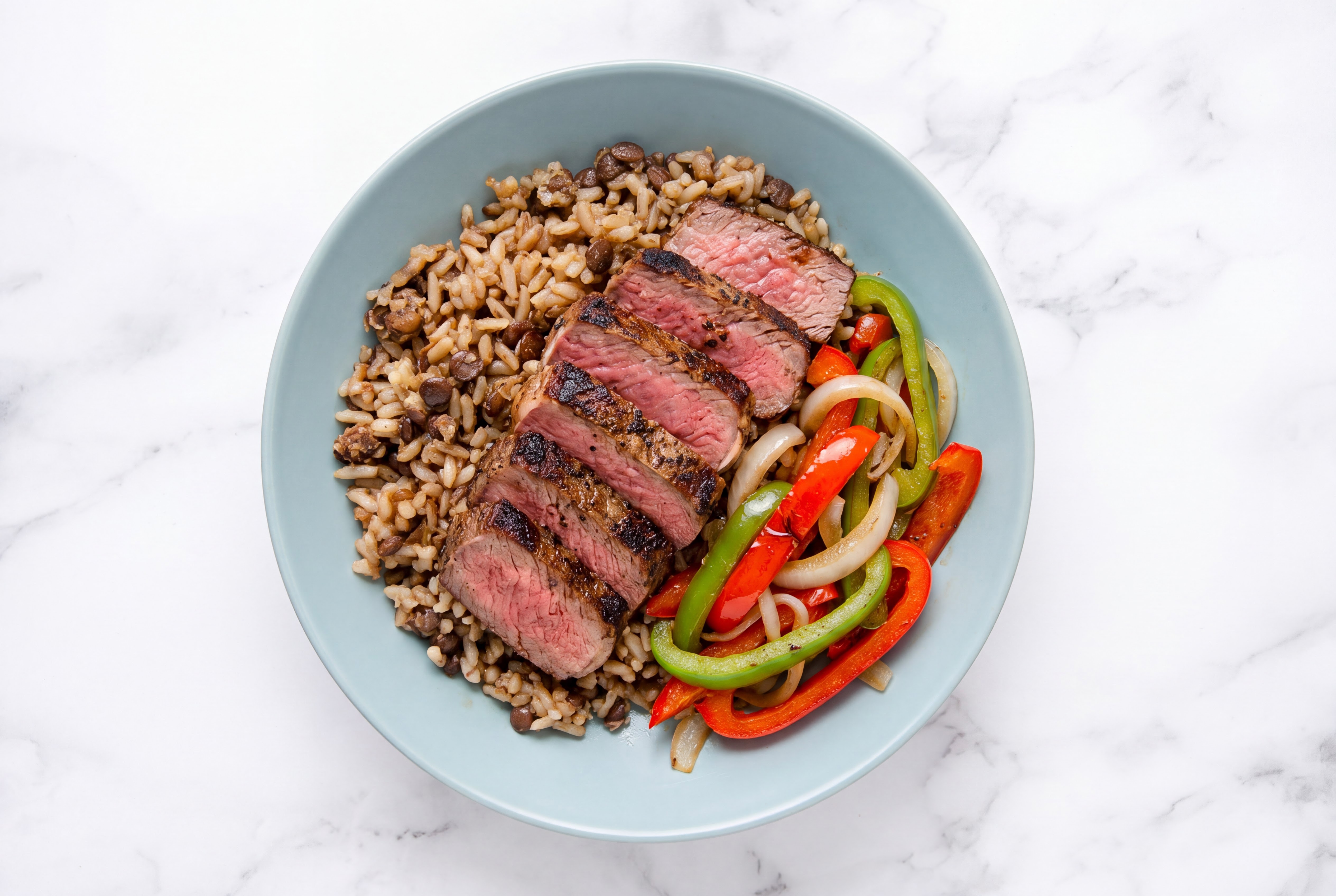 Blackened Beef Ribeye Steak + Veggie Power Bowl
