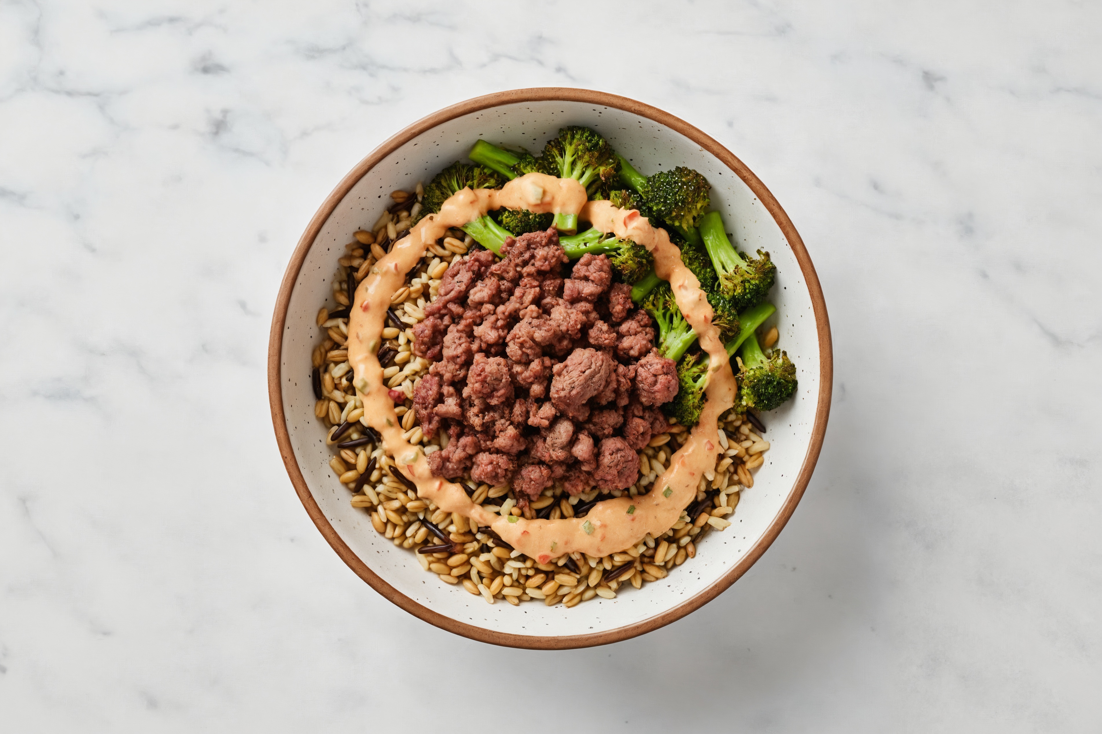 Ground Bison & Broccoli Grain Bowl with Thousand Island