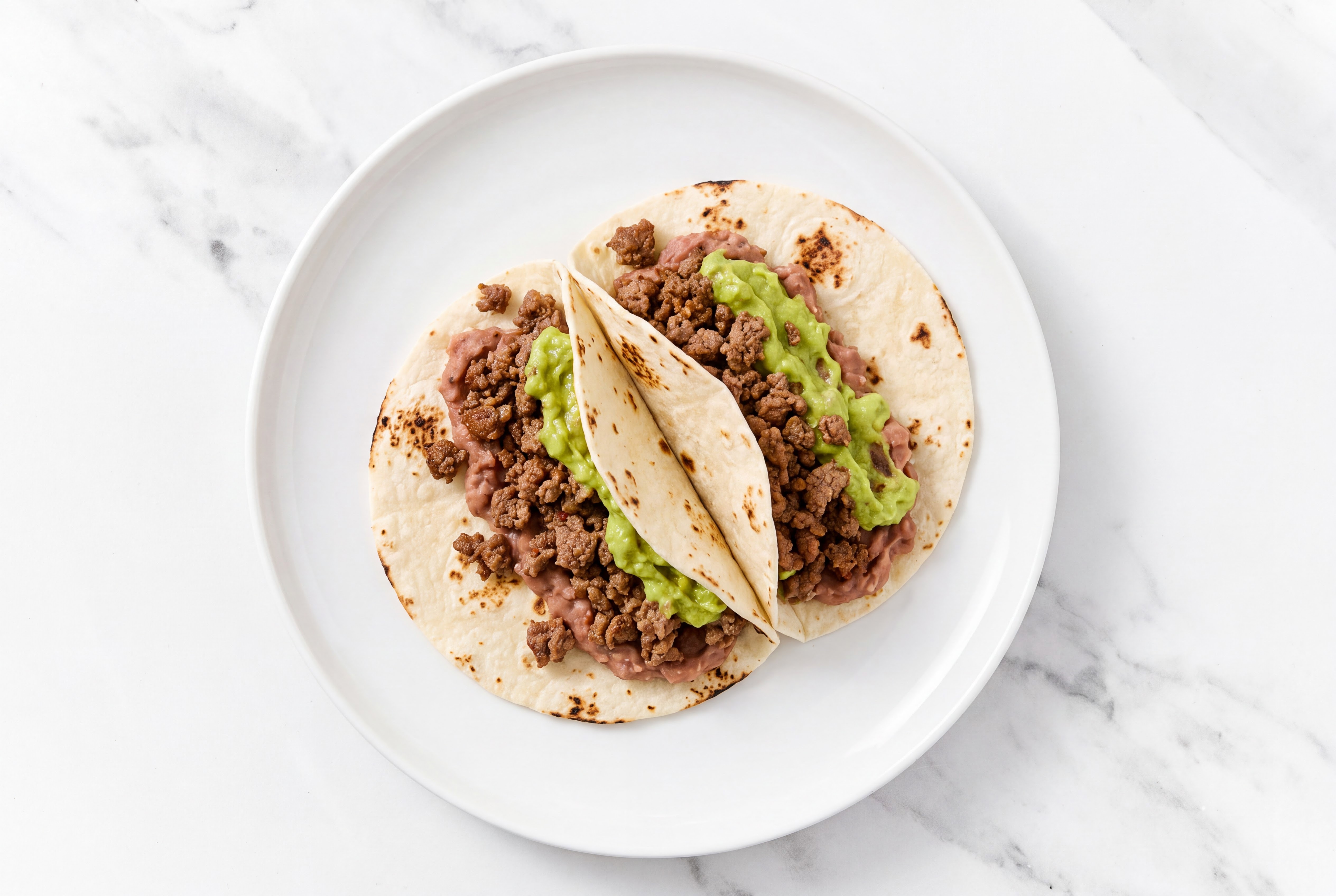  Ground 93/7 Lean Beef Tacos with Avocado & Refried Red Beans