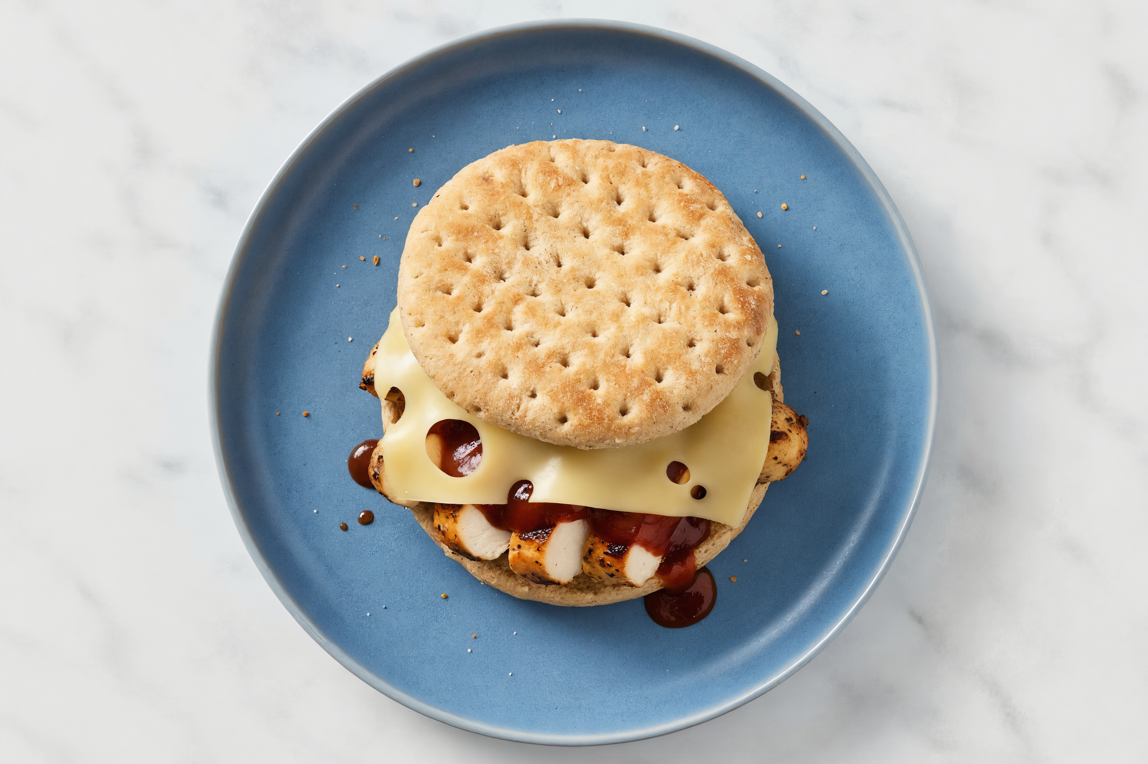 Cheesy BBQ Mediterranean Grilled Chicken Breast Sandwich