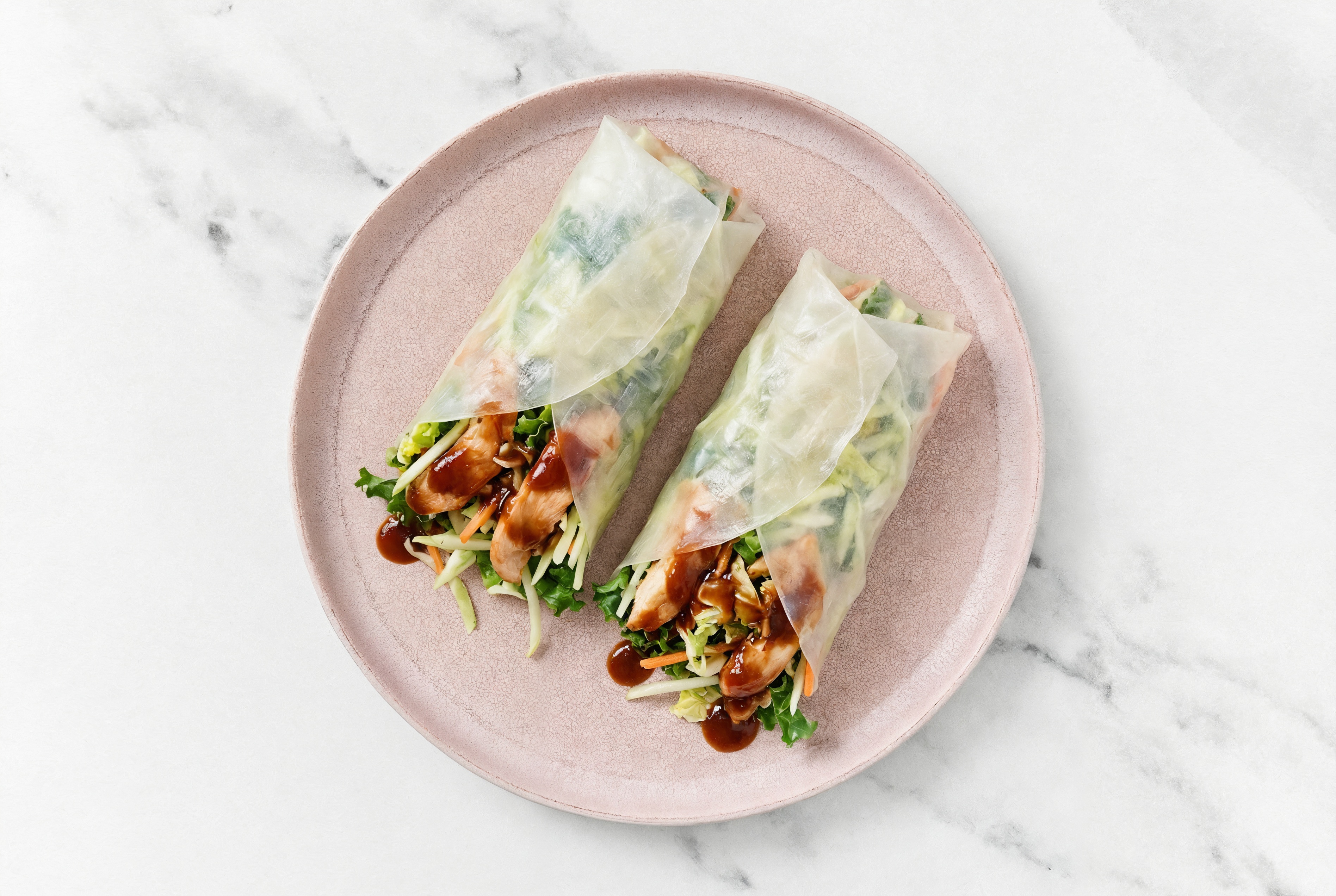 BBQ Chicken Breast Summer Rolls with Original BBQ Sauce