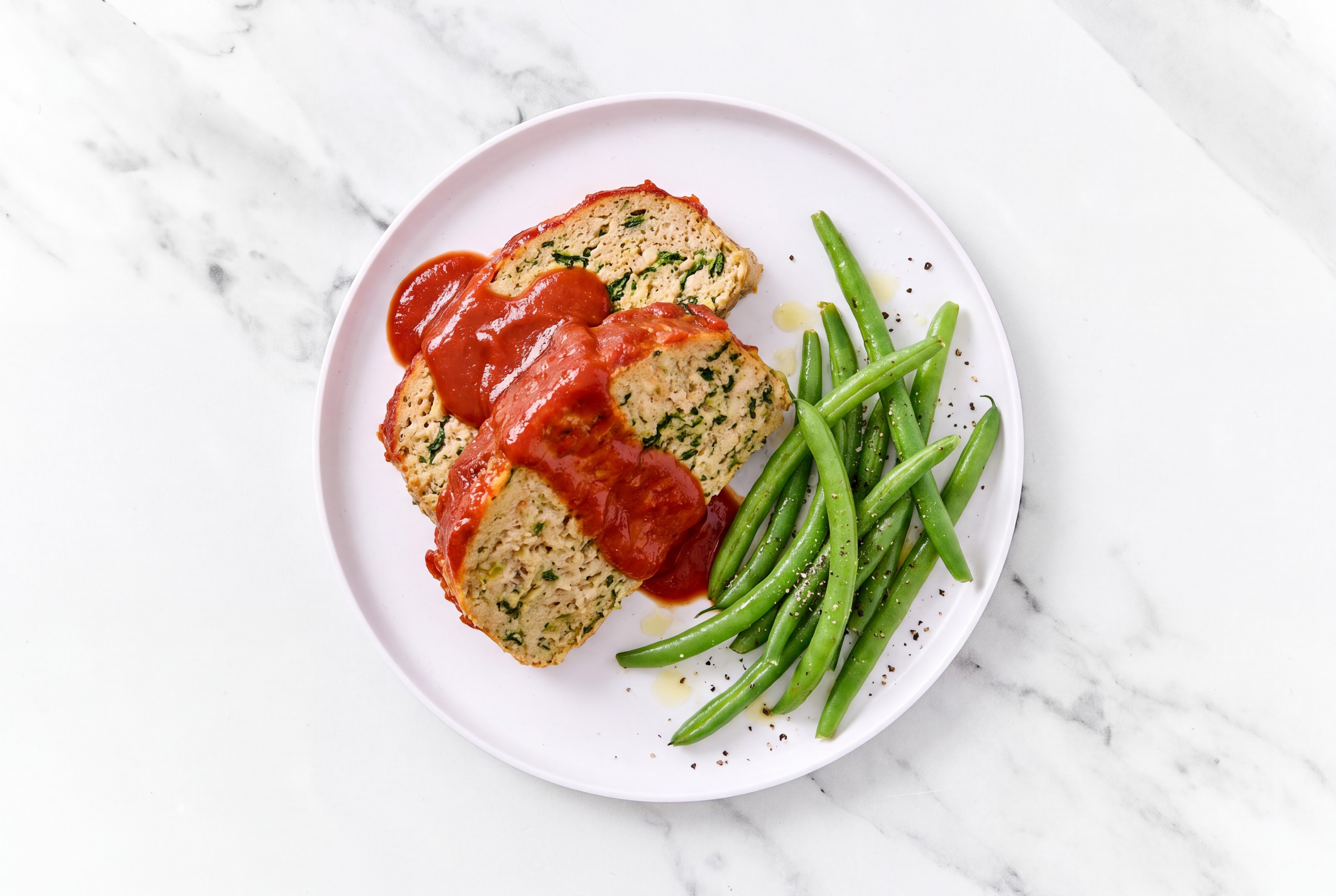 All-American Turkey Meatloaf + Green Beans