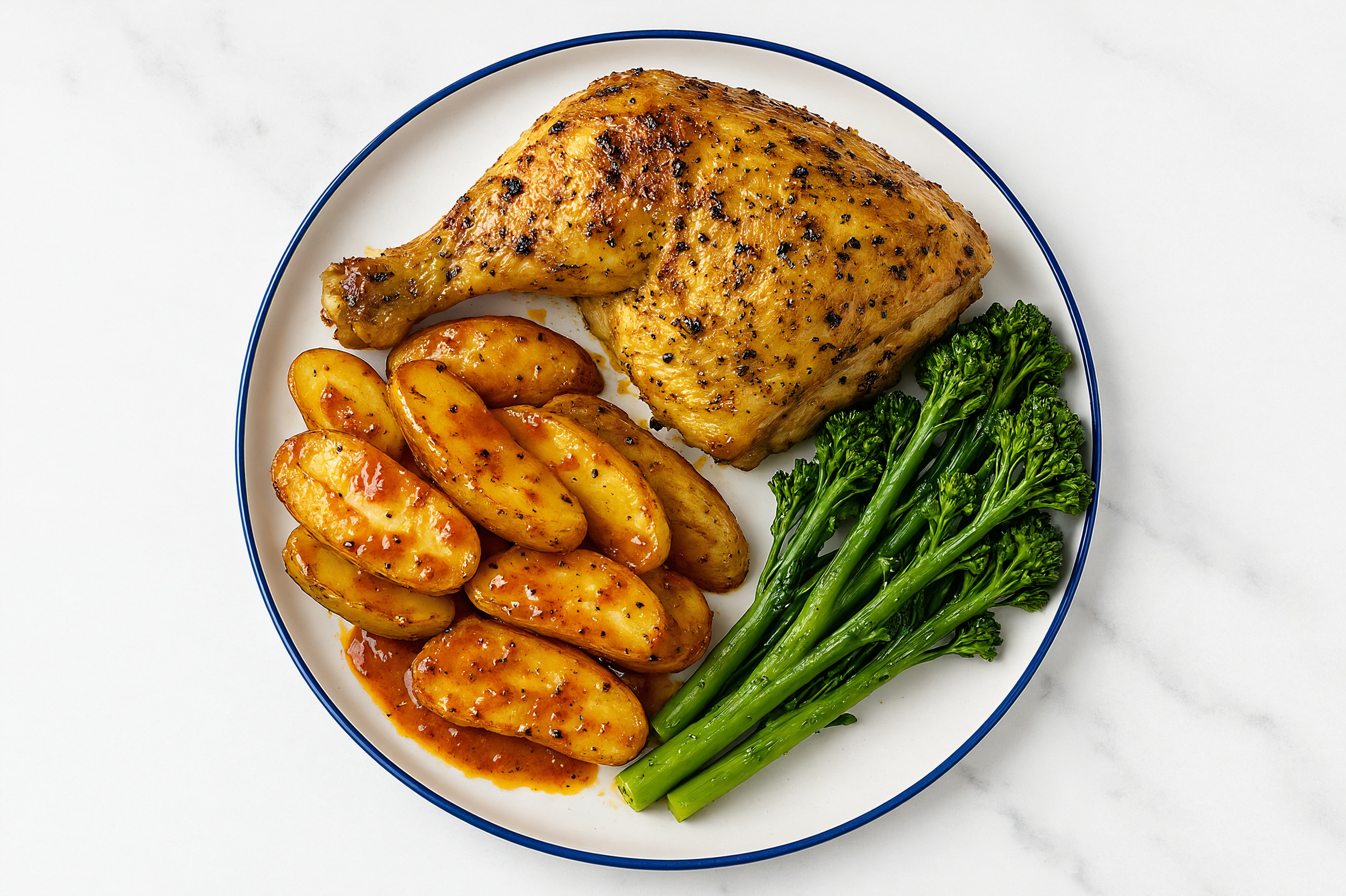 Roast Chicken with Hickory Potatoes + Broccoli