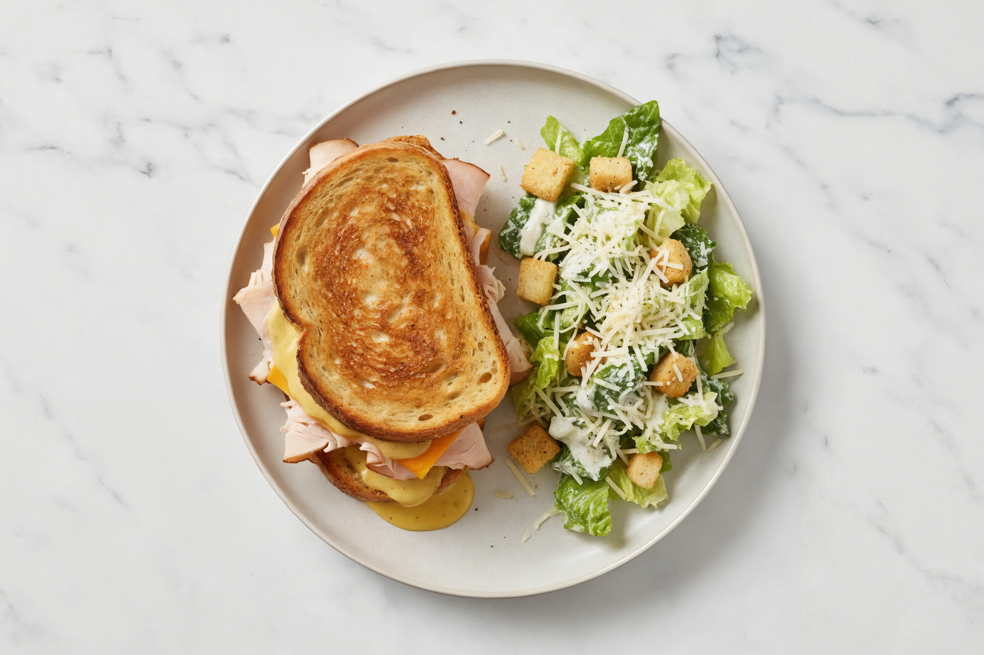 Mustard Roasted Turkey + Cheddar Sammies + Side Caesar