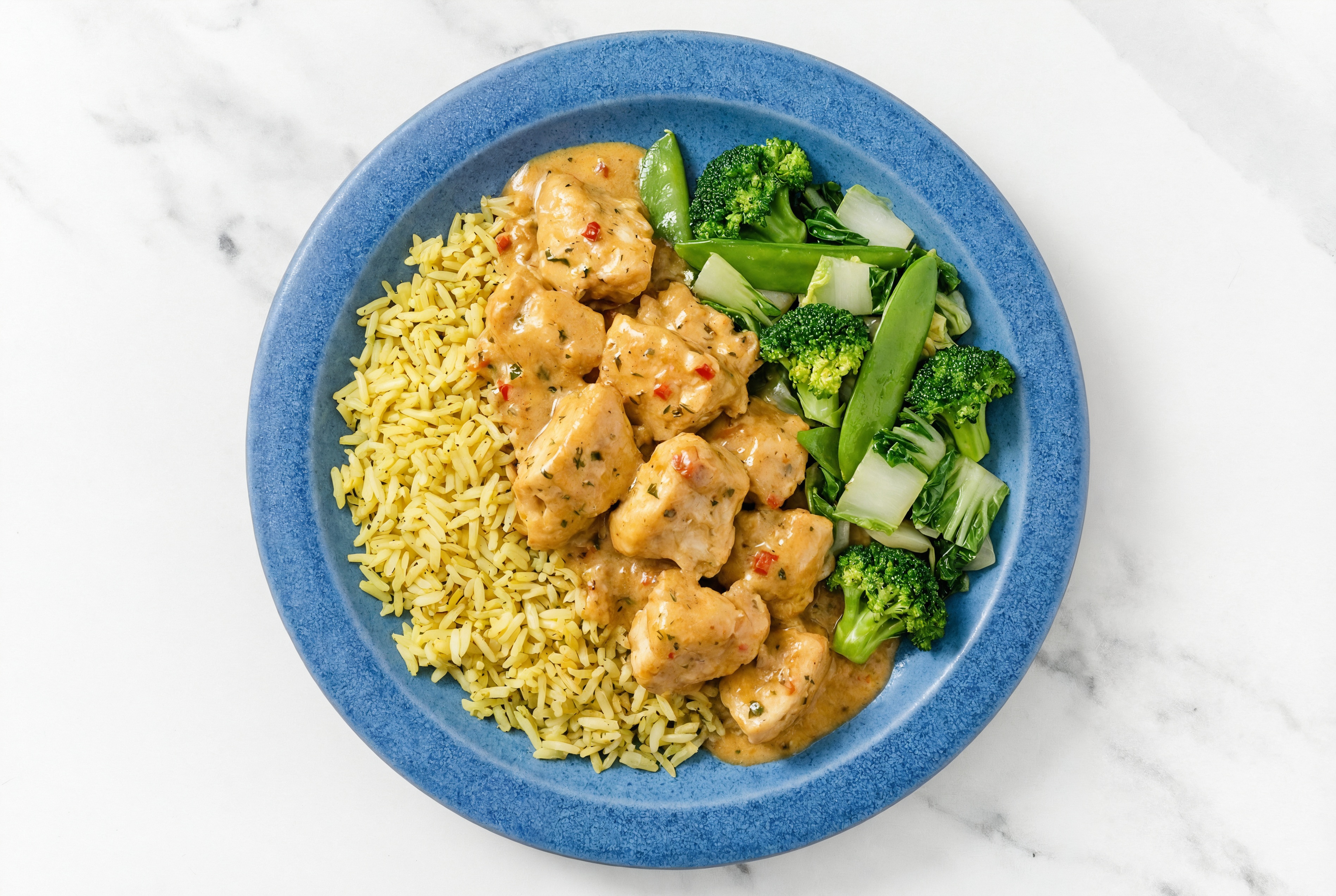 Bok Choy Lemongrass Chicken Grain Bowl with Seasoned Jasmine Rice