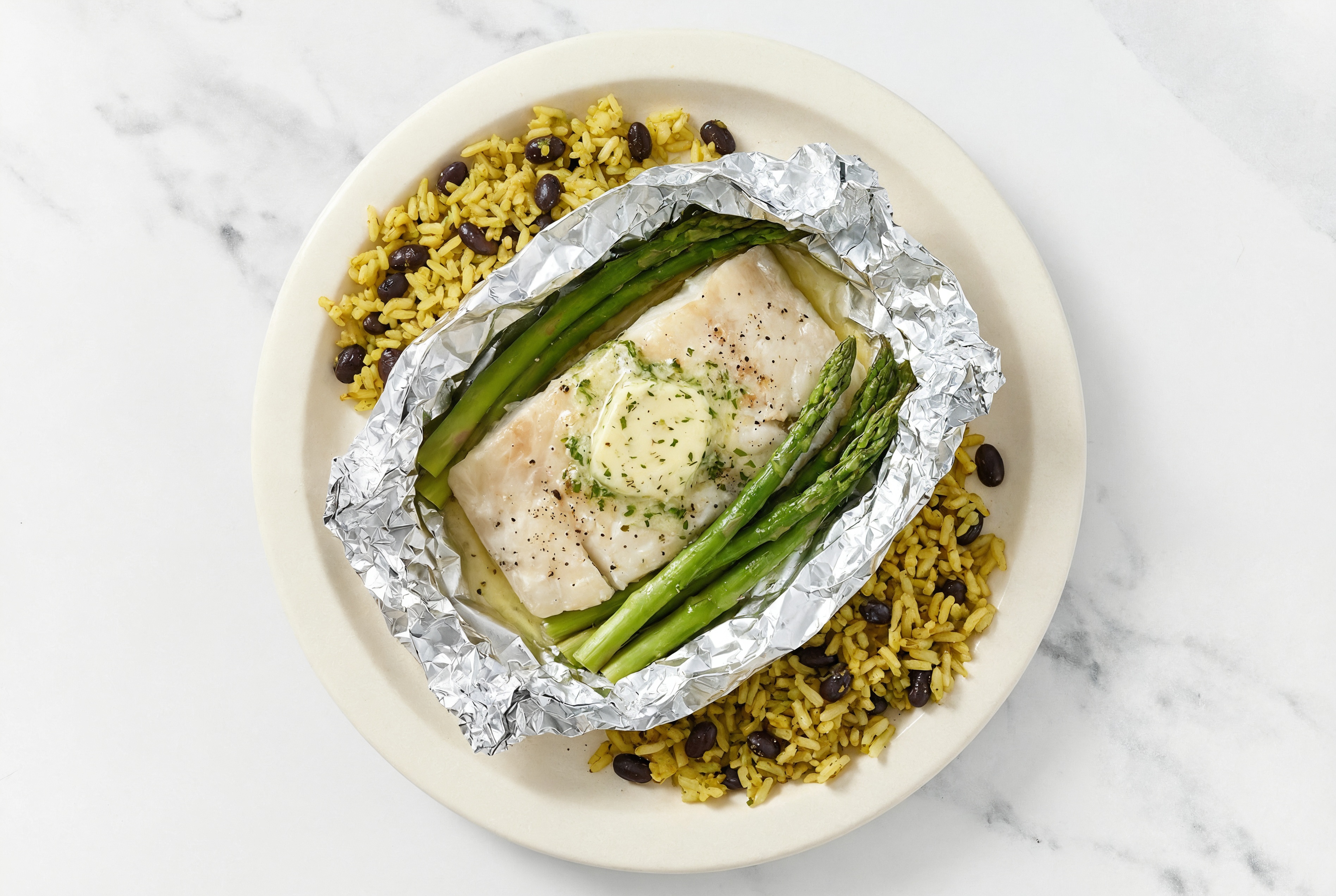 Hearty Easy-Cleanup Slow Churned Herb Pasture Butter Barramundi + Asparagus