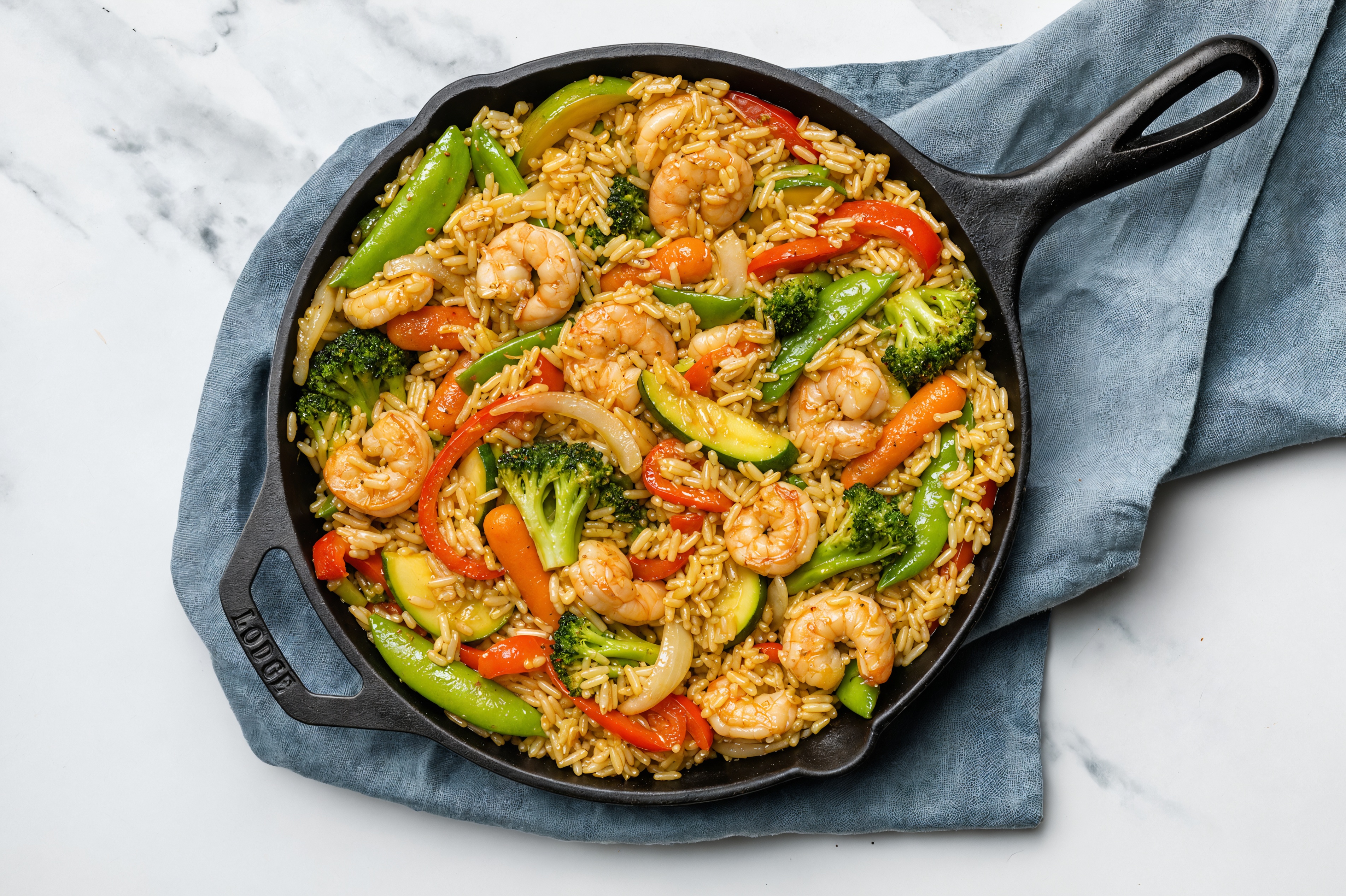 Takeout-Style Medium Cooked Shrimp Fried Jasmine Rice