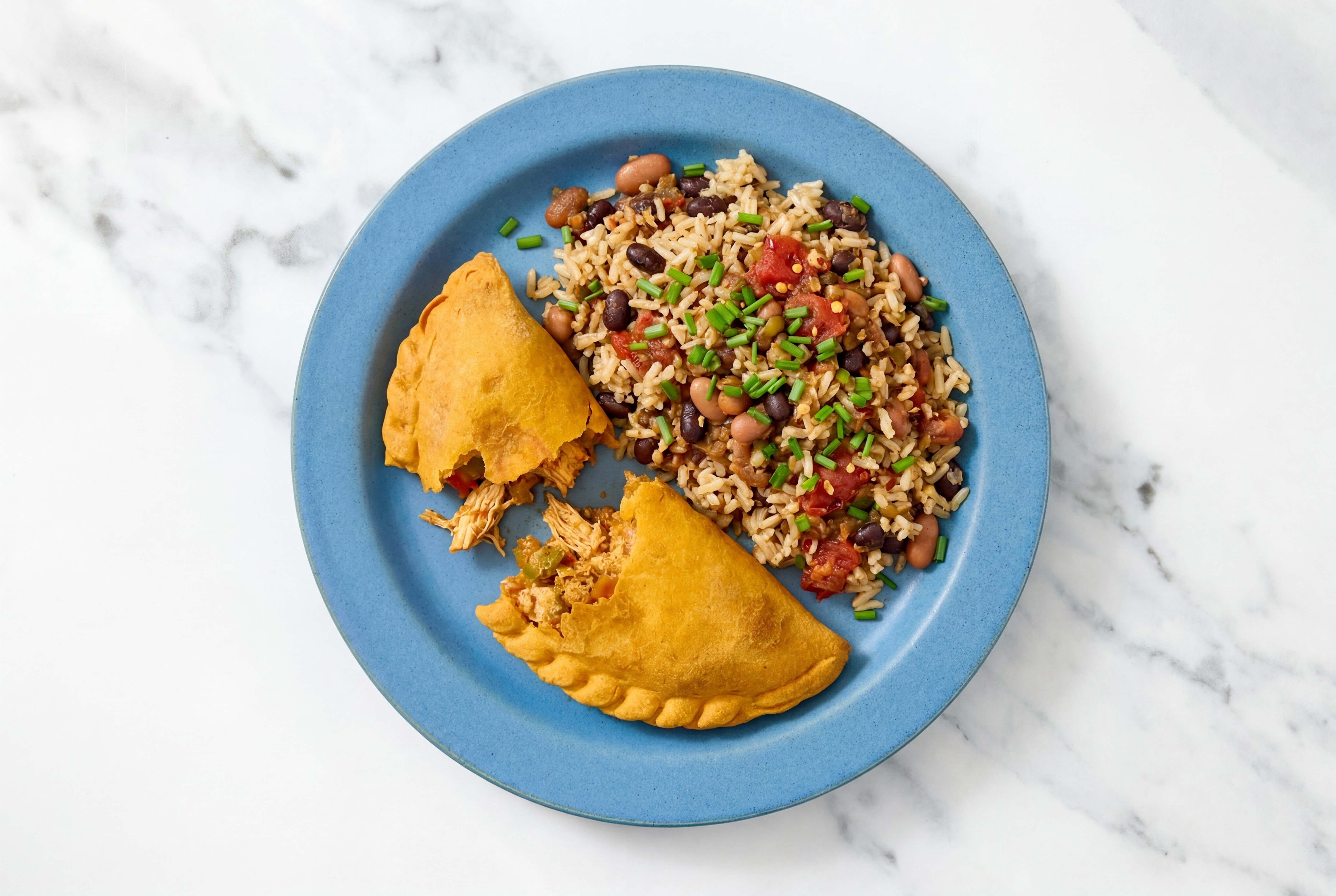 Chipotle Chicken Empanadas + Hearty Lentil Chili Rice