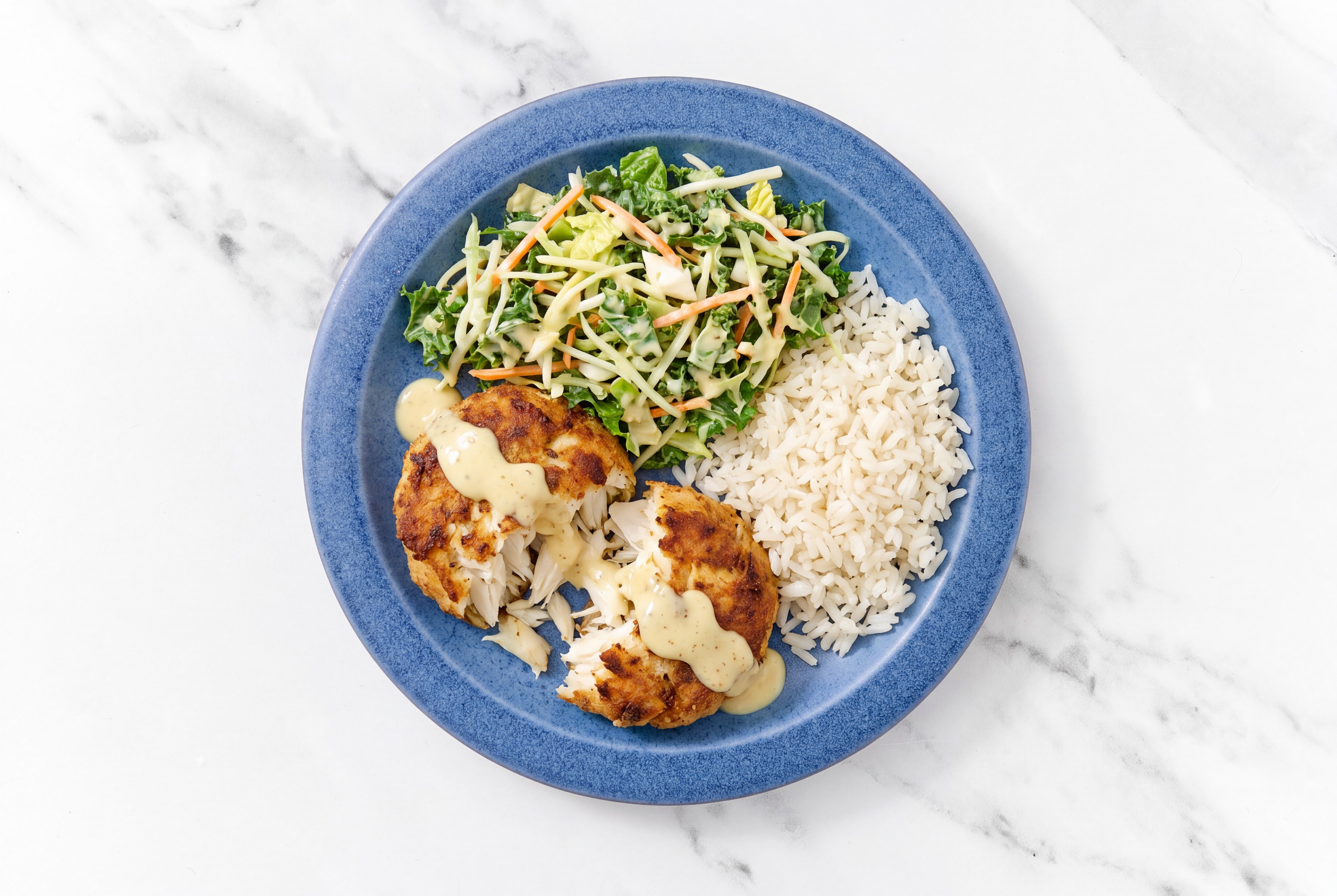 Jumbo Lump Crab Cakes with Veggies + Long Grain White Rice