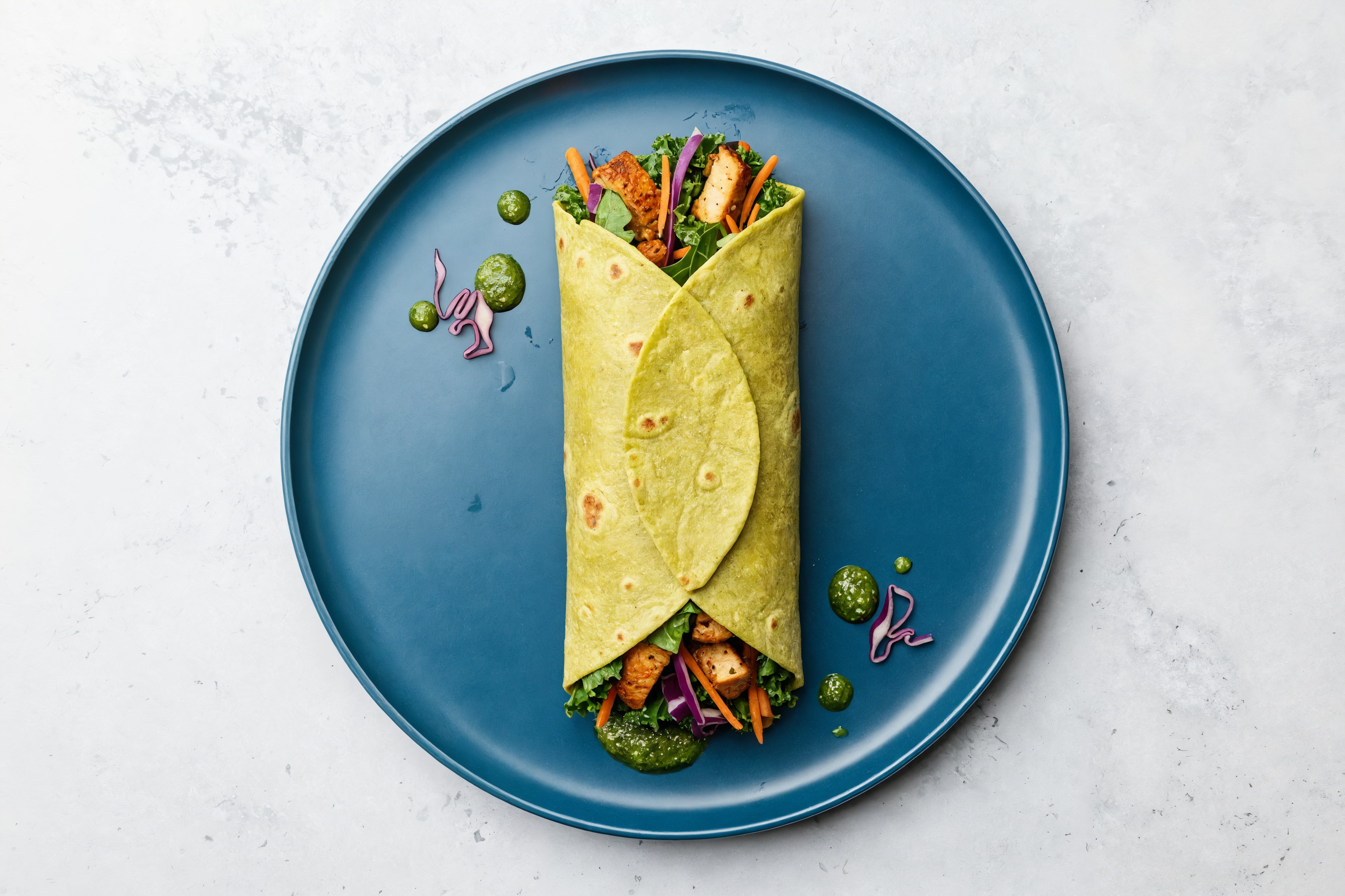 Spinach Turkey Tenderloin Wrap with Kale Spinach Pesto