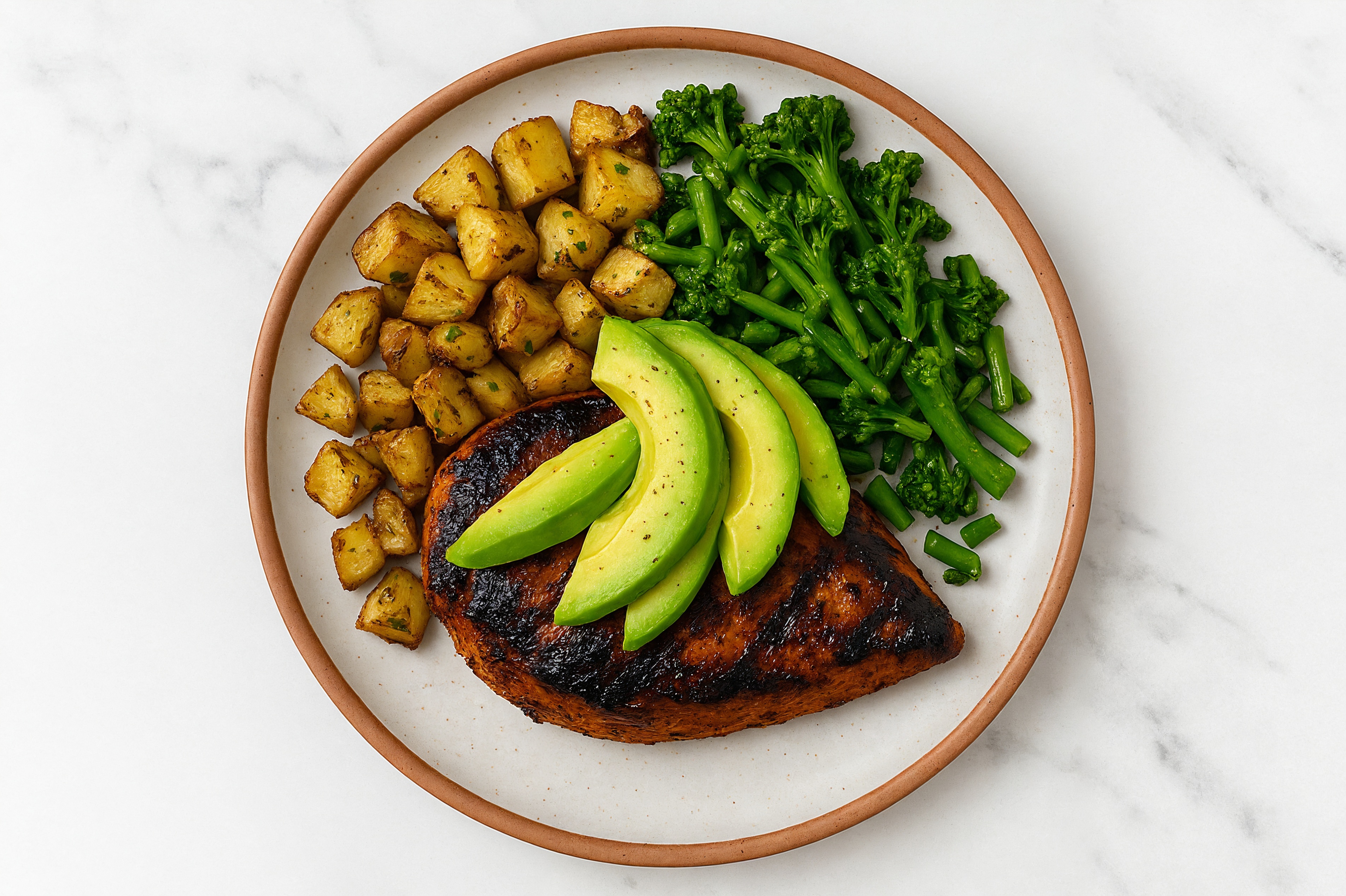 Spicy Avocado Chicken Breast + Herbed Potatoes