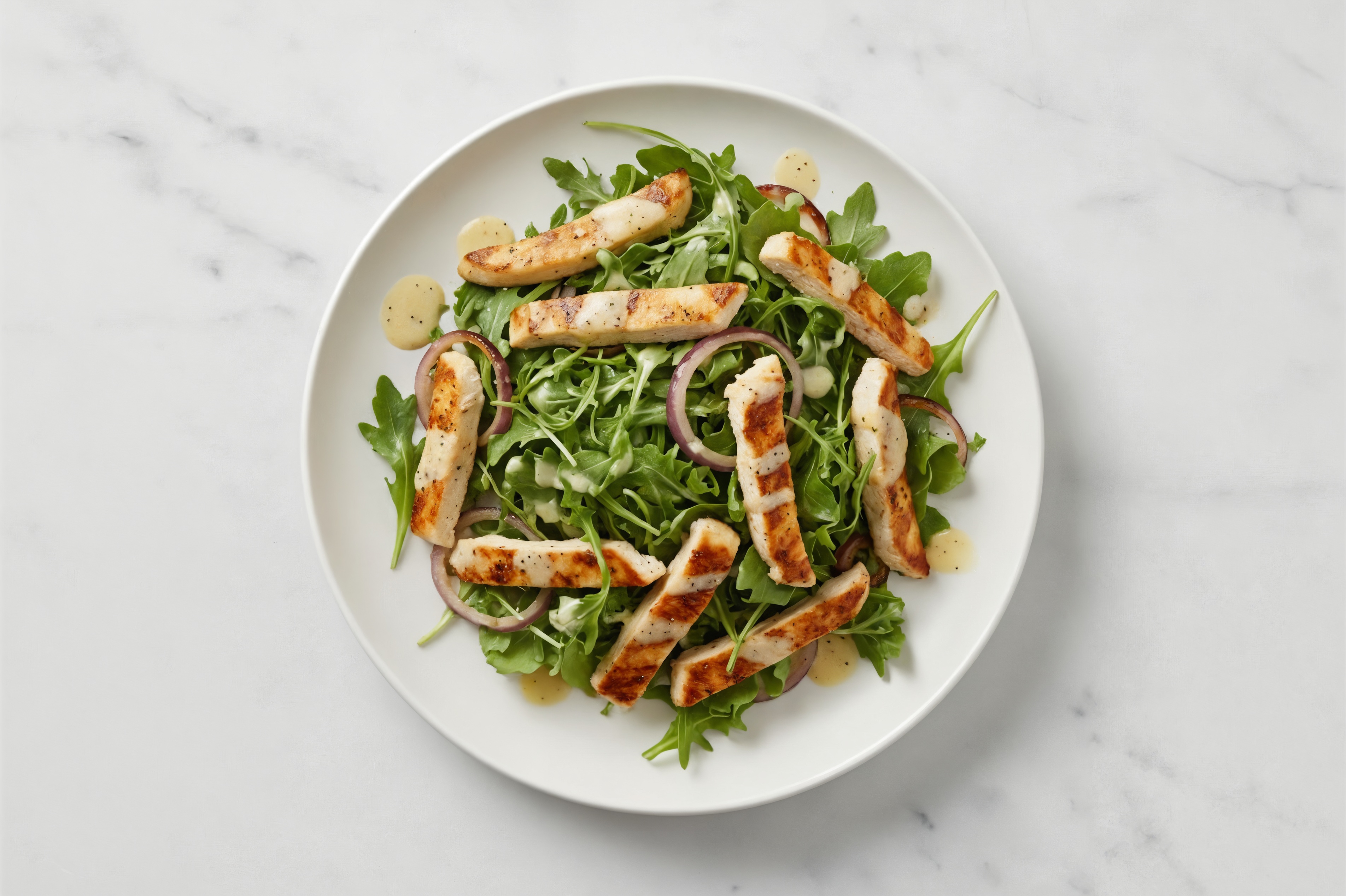 Creamy Chicken Curry Arugula Salad