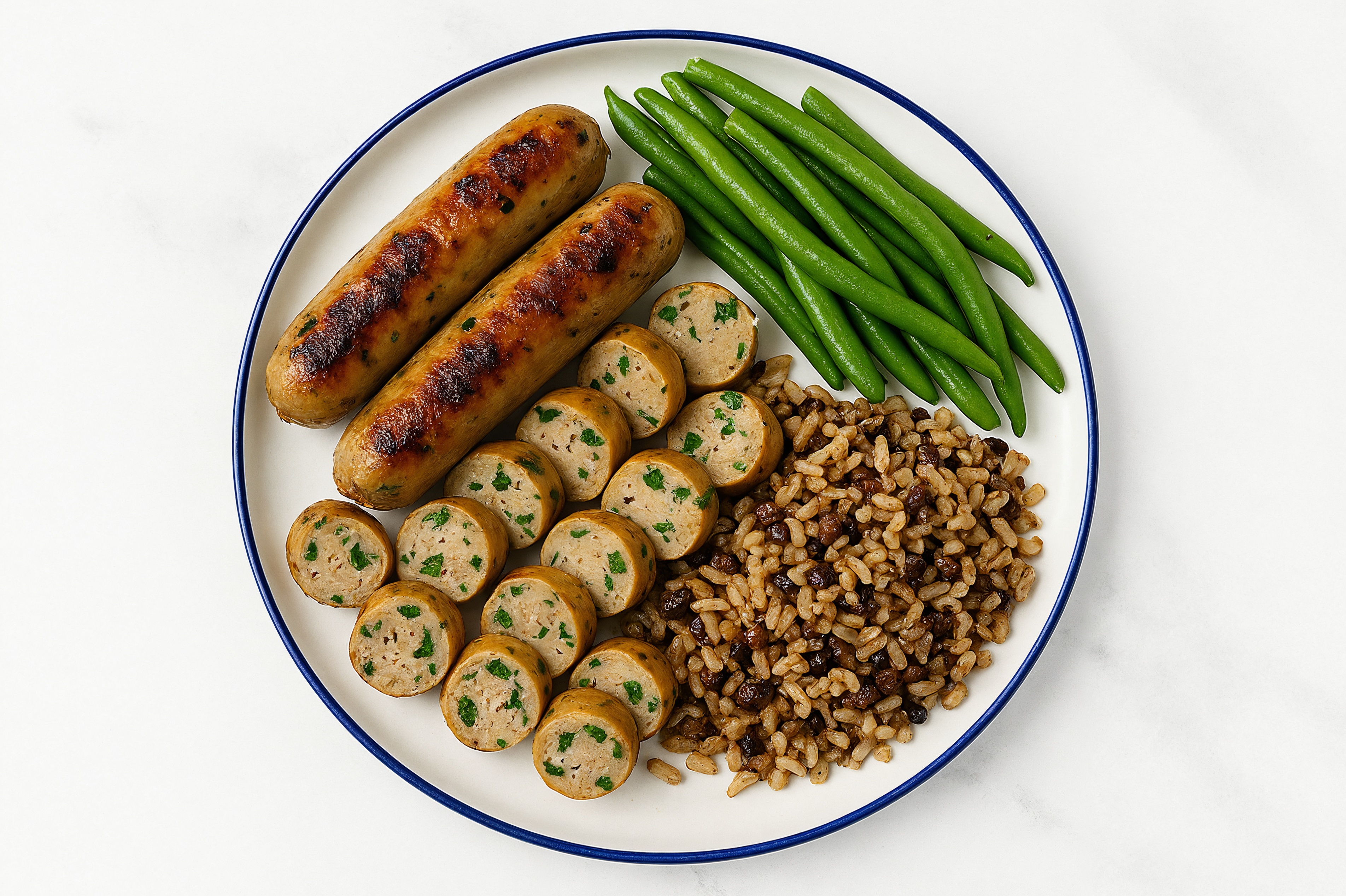 Garlic Chicken Sausage + Organic Green Bean Protein Plate