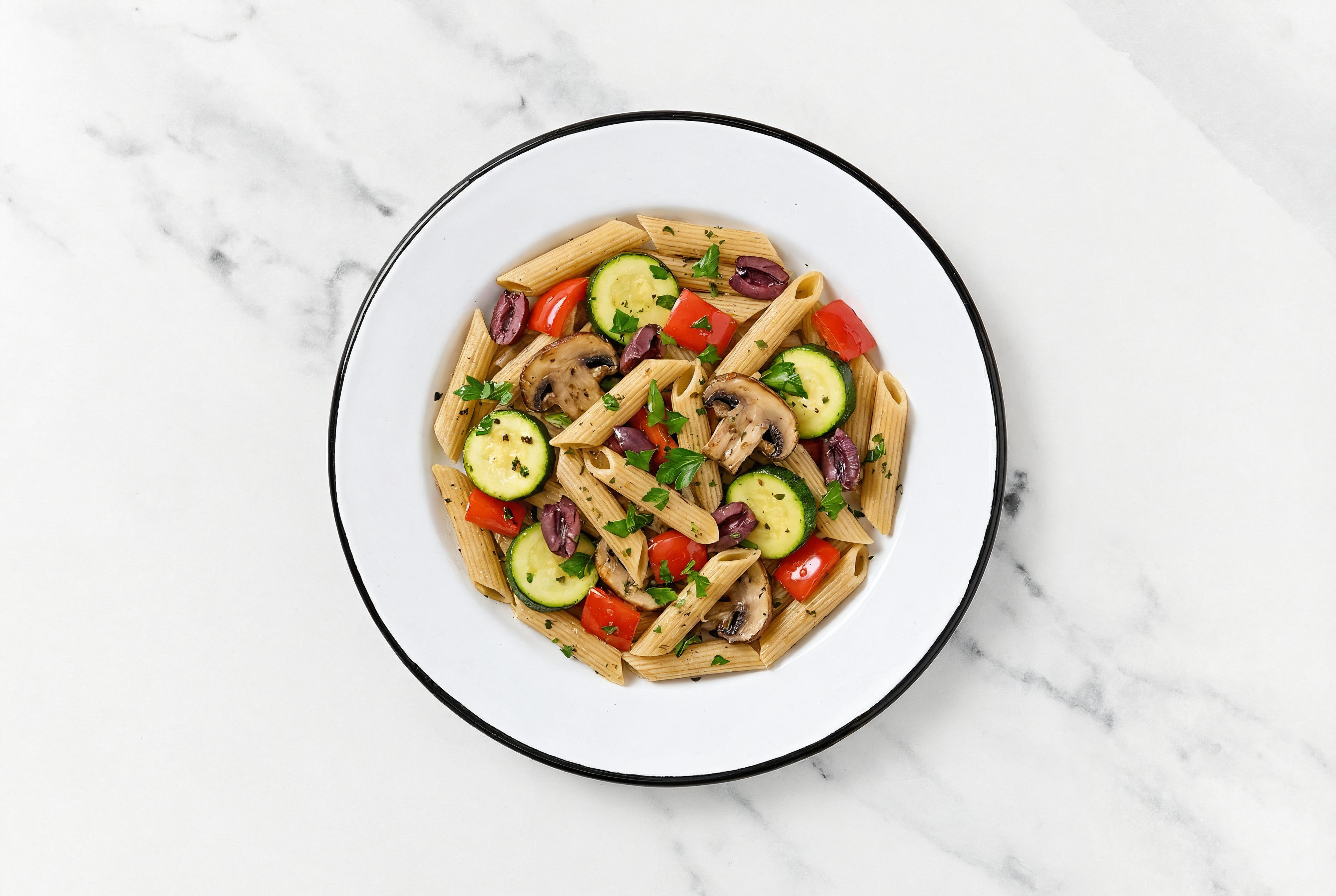 Olive + Veggie Sourdough Penne Rigate