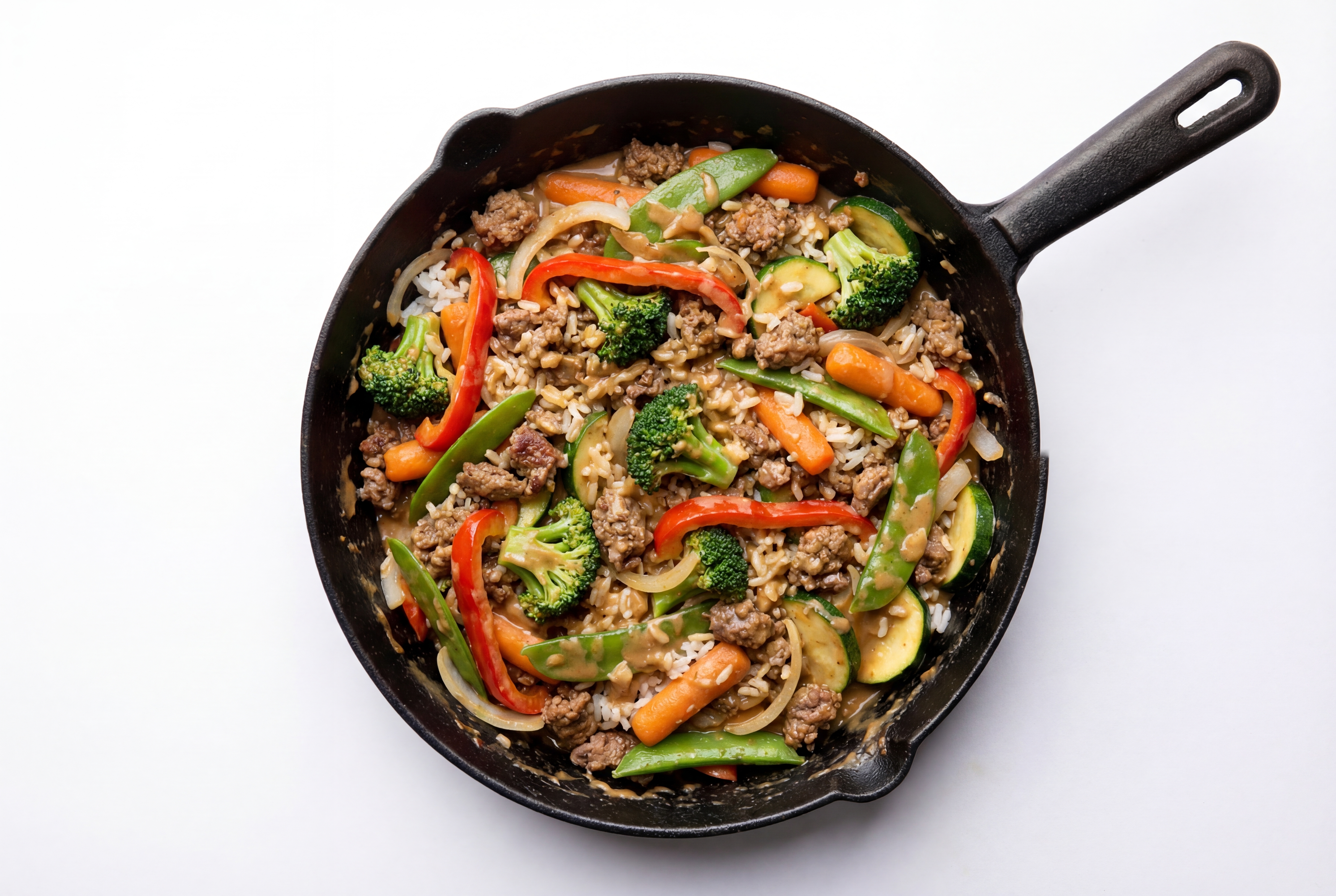  Thai Peanut Veggie + Ground Italian-Style Beef Stir-Fry