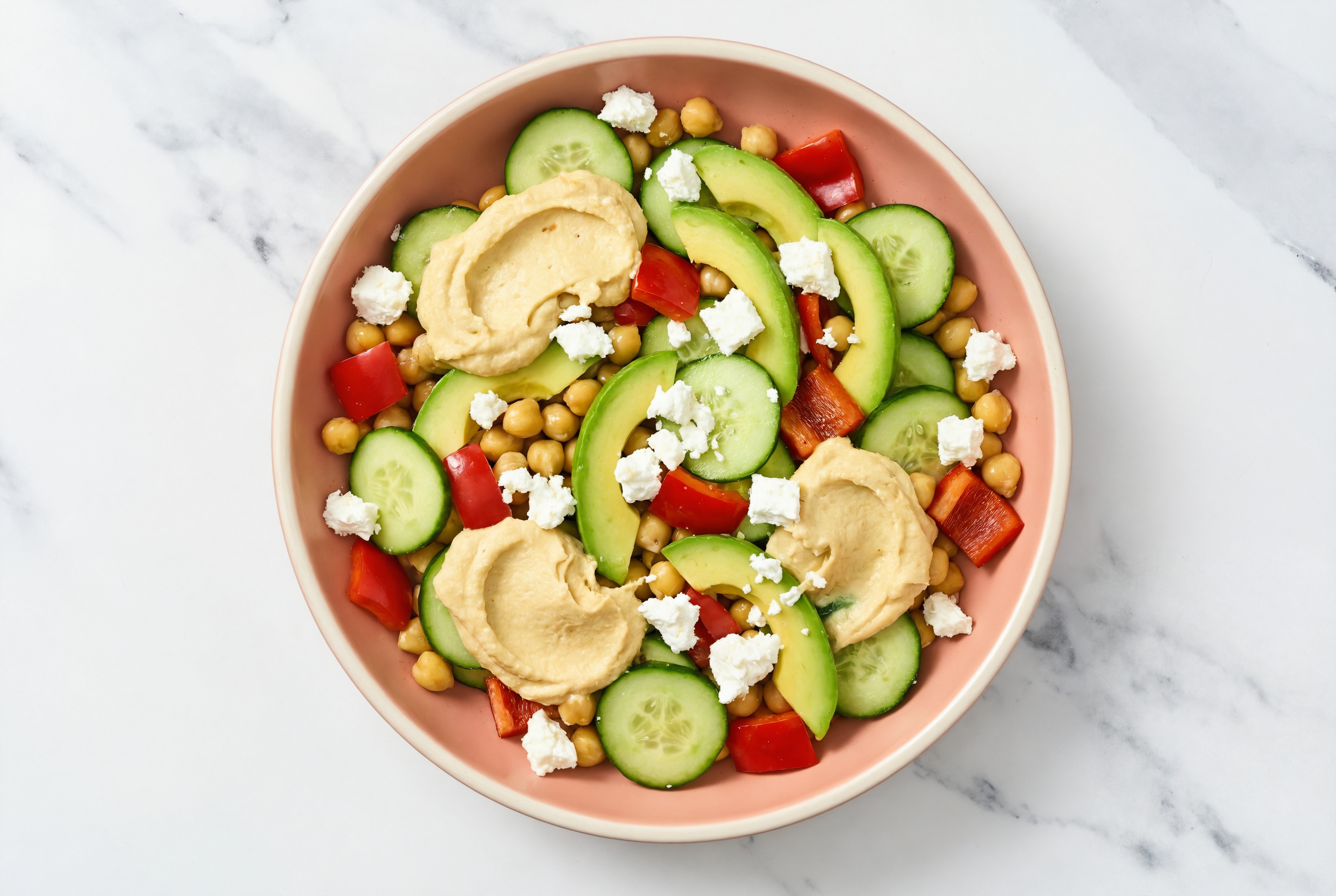 Chickpea, Feta + Olive Oil Sea Salt Hummus Veg Bowl