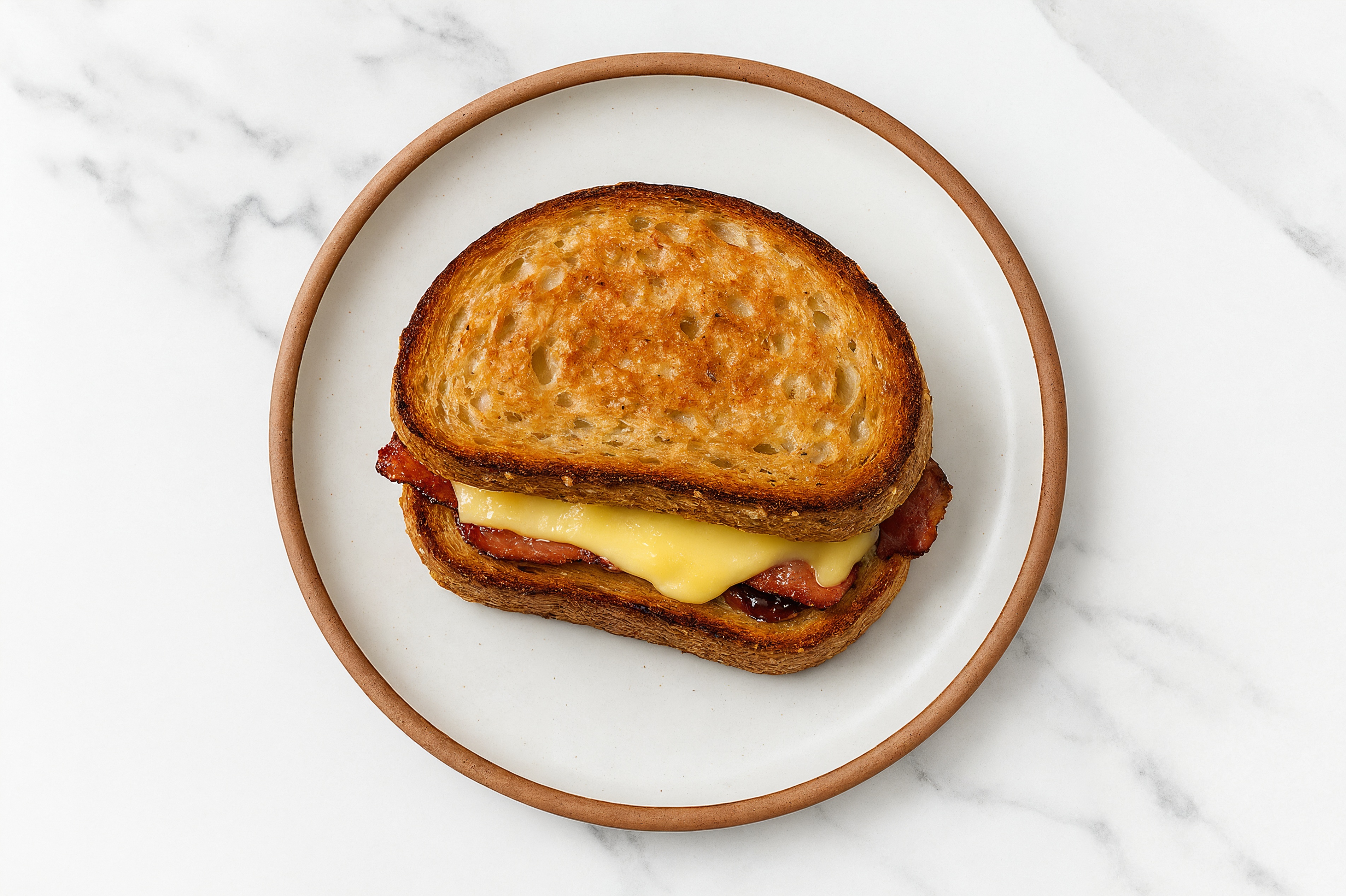 Turkey Bacon, Havarti + Strawberry Jam Multgrain Sourdough Grilled Cheese