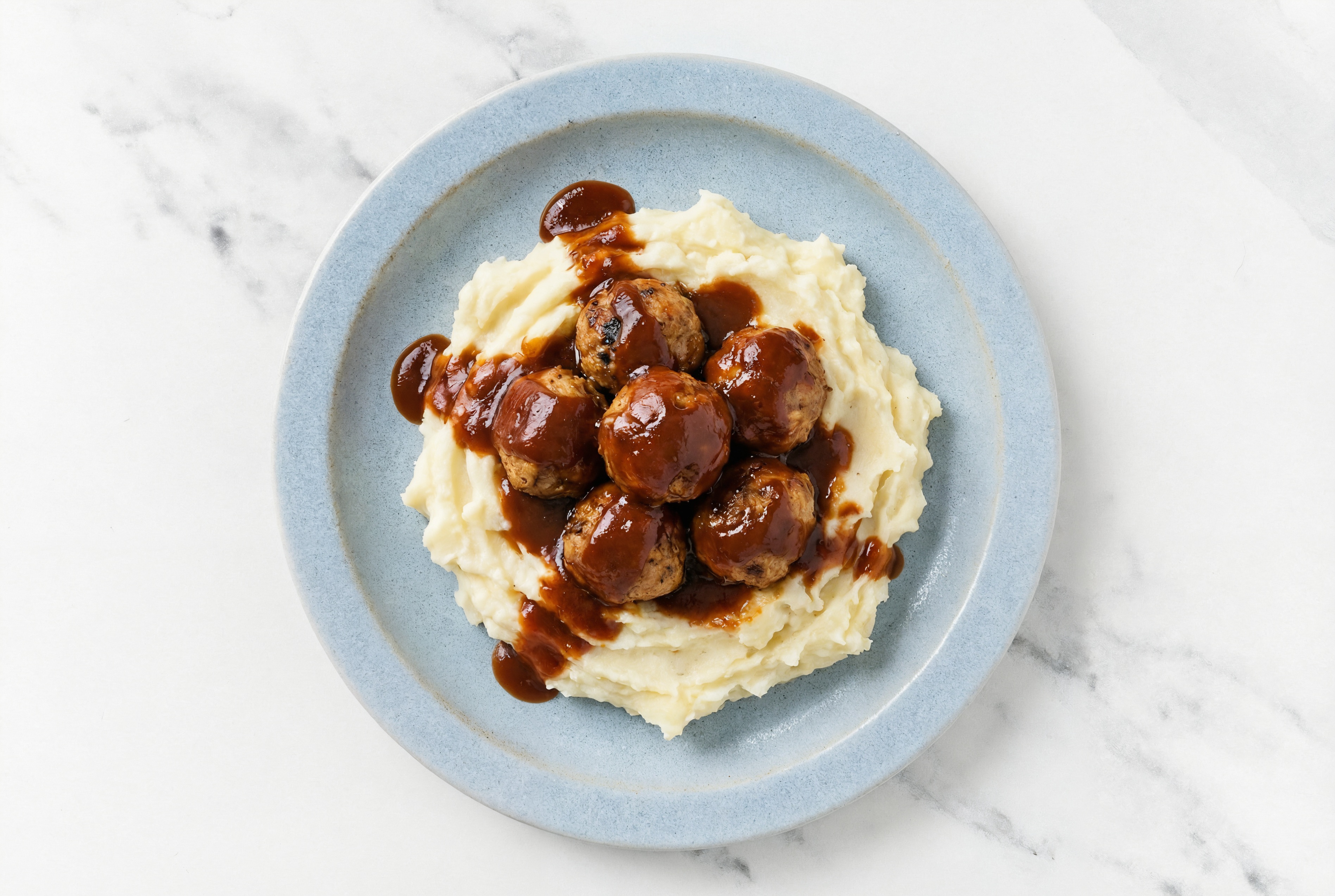 BBQ Turkey Meatballs + Sour Cream Mashed Potatoes with Original BBQ