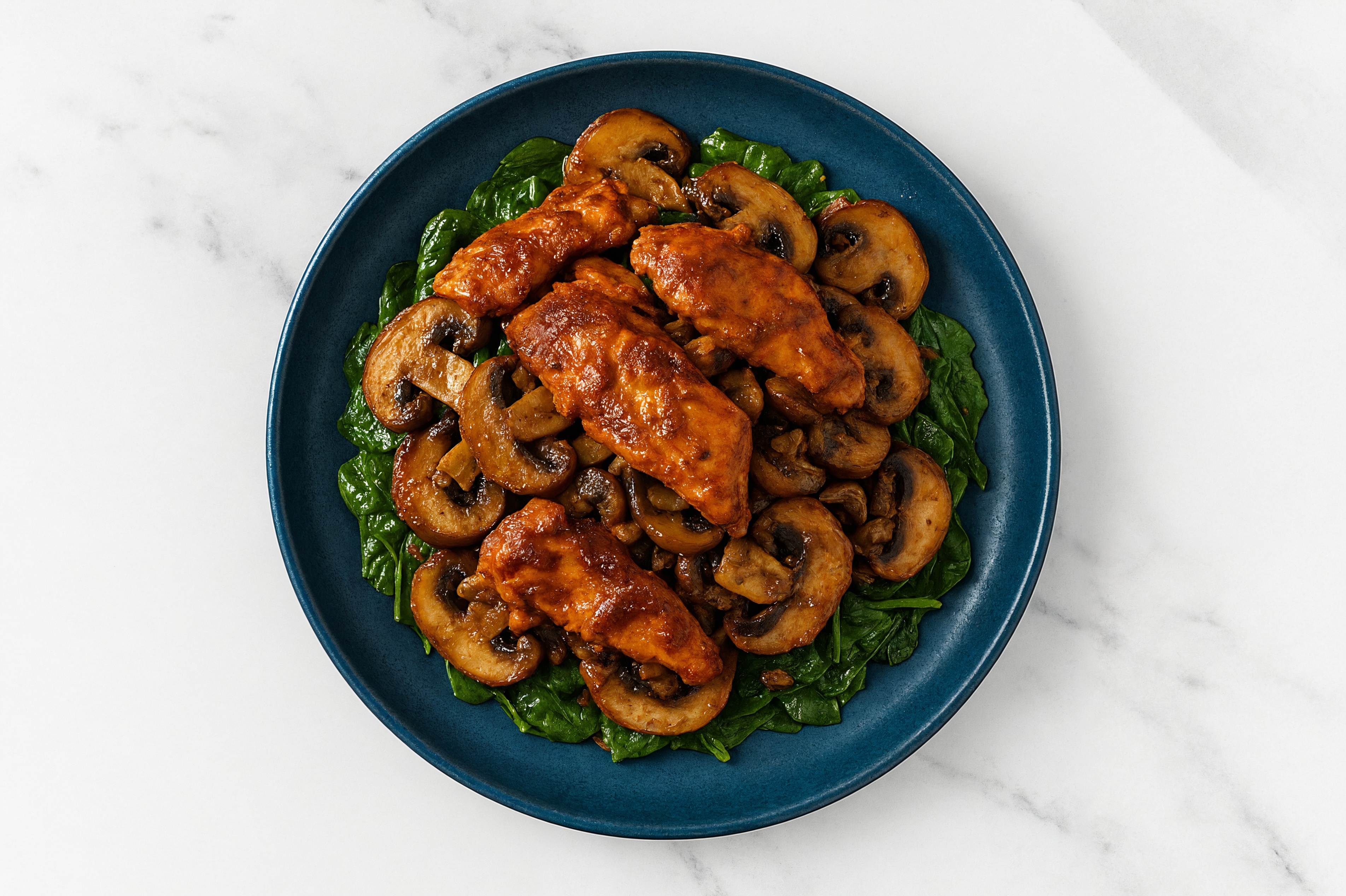  Tandoori Chicken + Mushroom Veggie Bowl with Baby Spinach