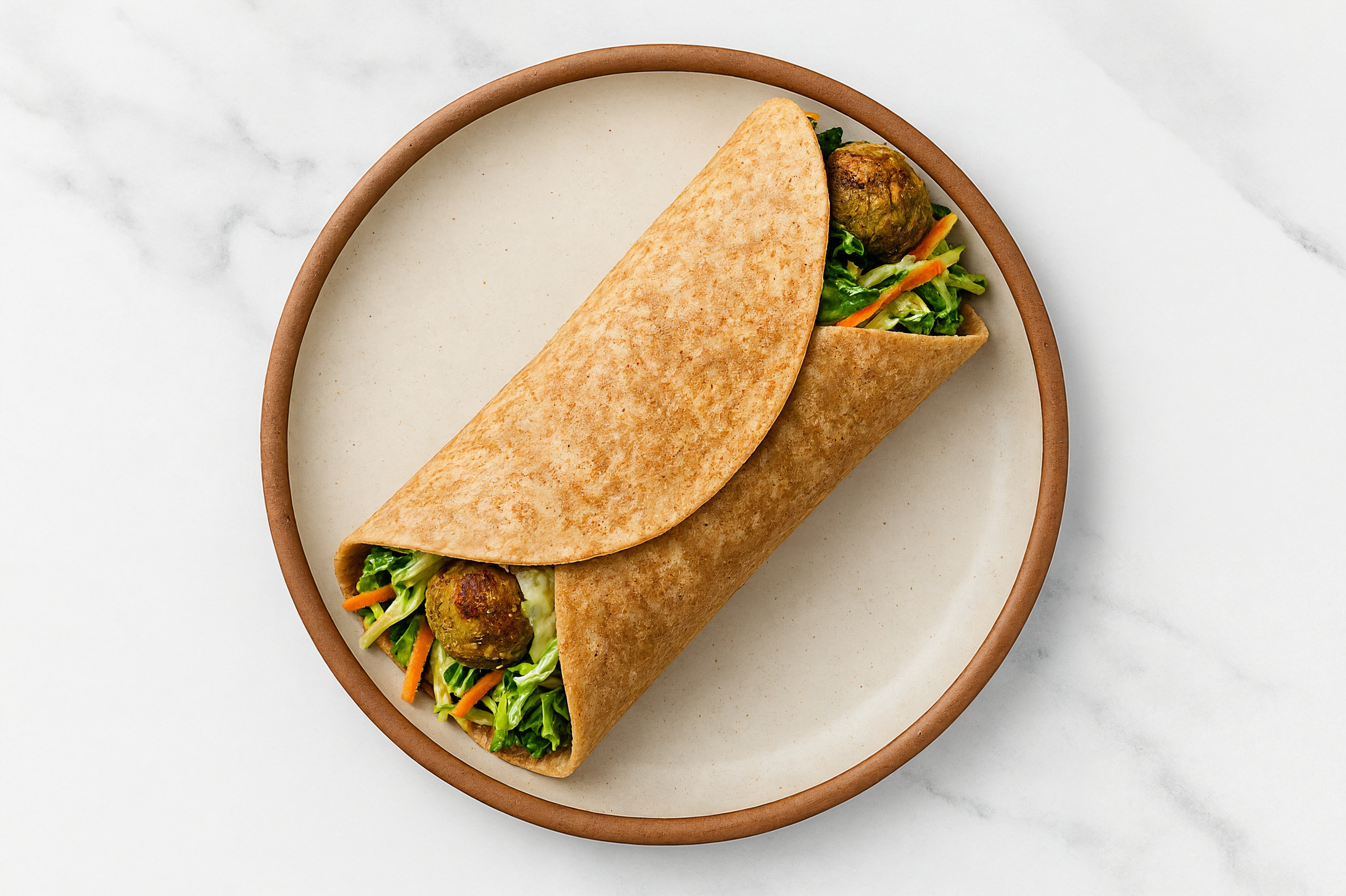 Creamy Veggie Falafel Wrap