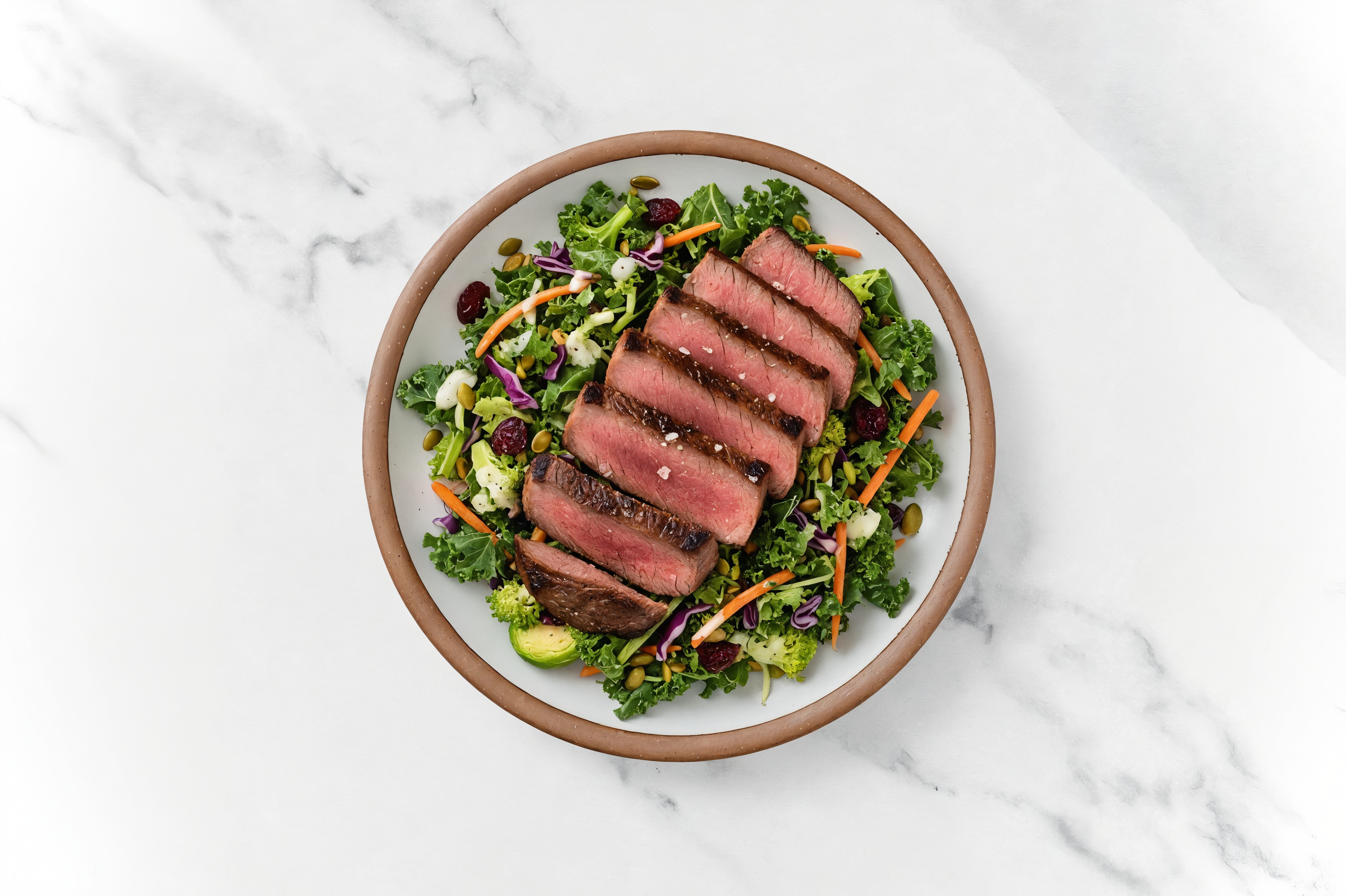 Wagyu Ribeye Steak Sweet Kale Salad