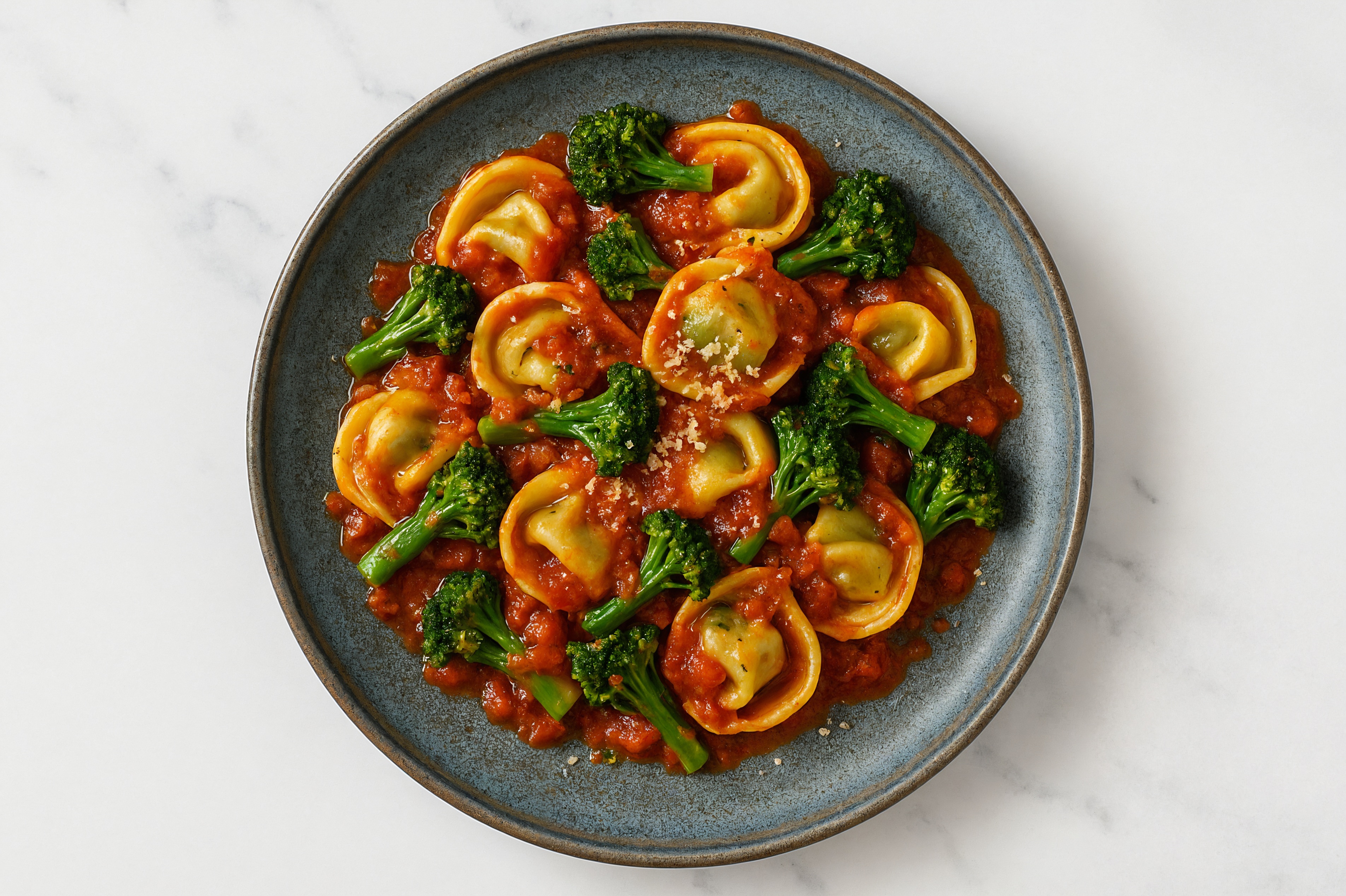 Cheesy Marinara Tortellini with Broccoli