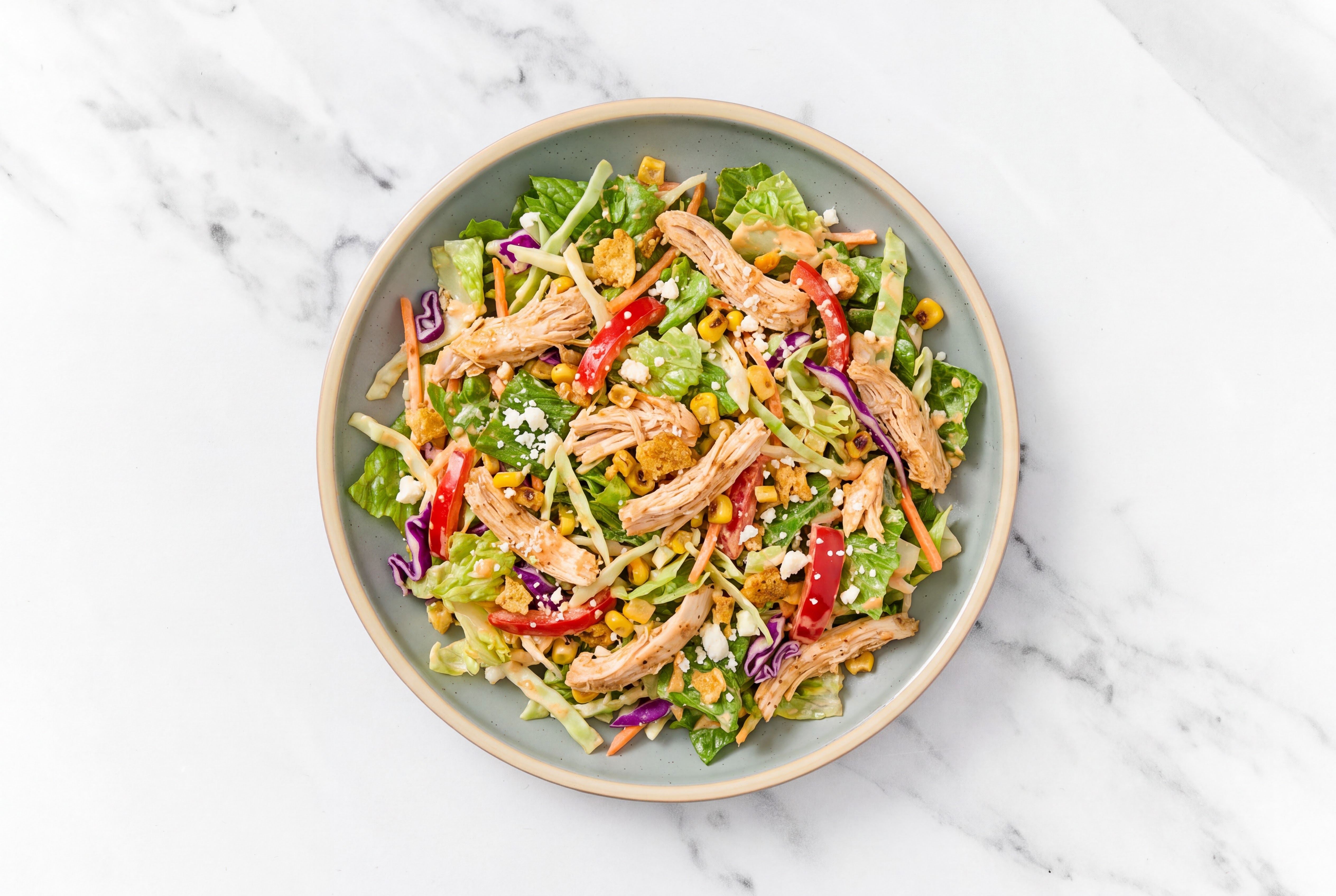 Street Corn Chicken Salad with Red Bell Organic Pepper