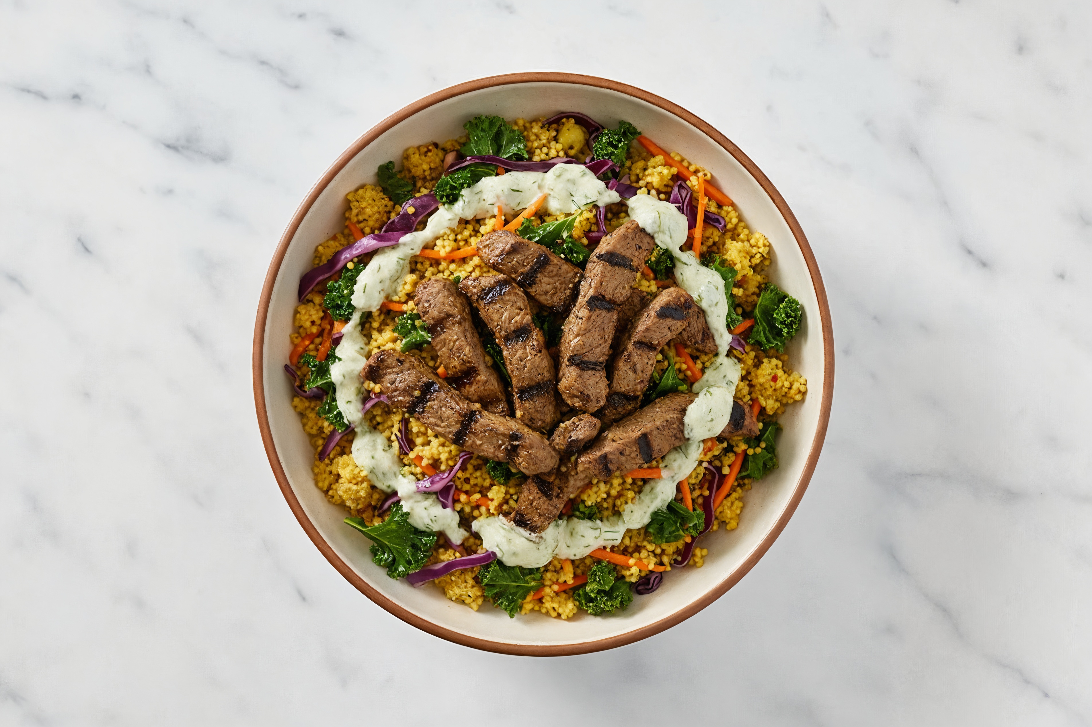  Beef + Couscous Rainbow Bowl