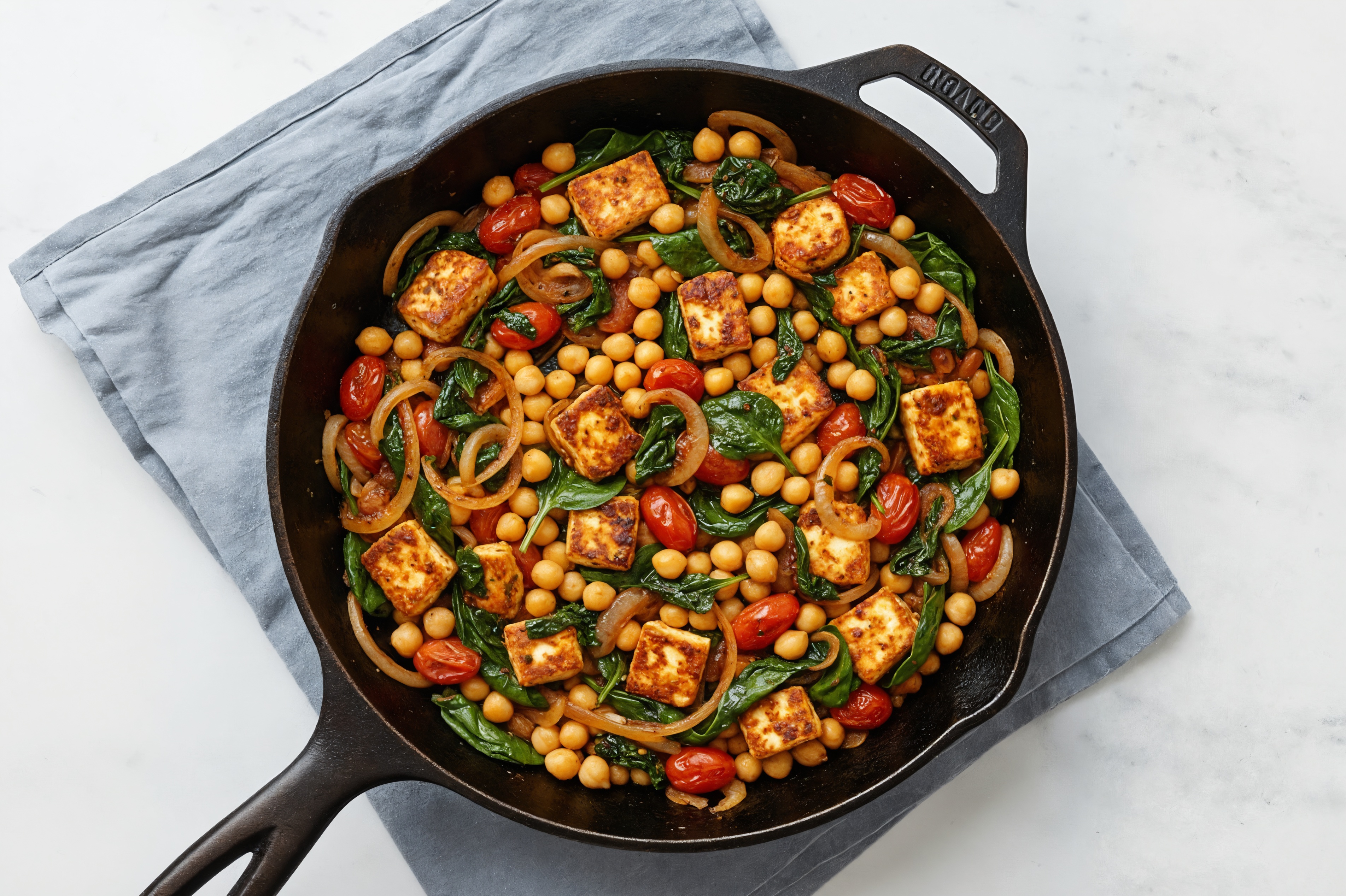 Seasoned Soft & Creamy Paneer with Spinach + Tomatoes