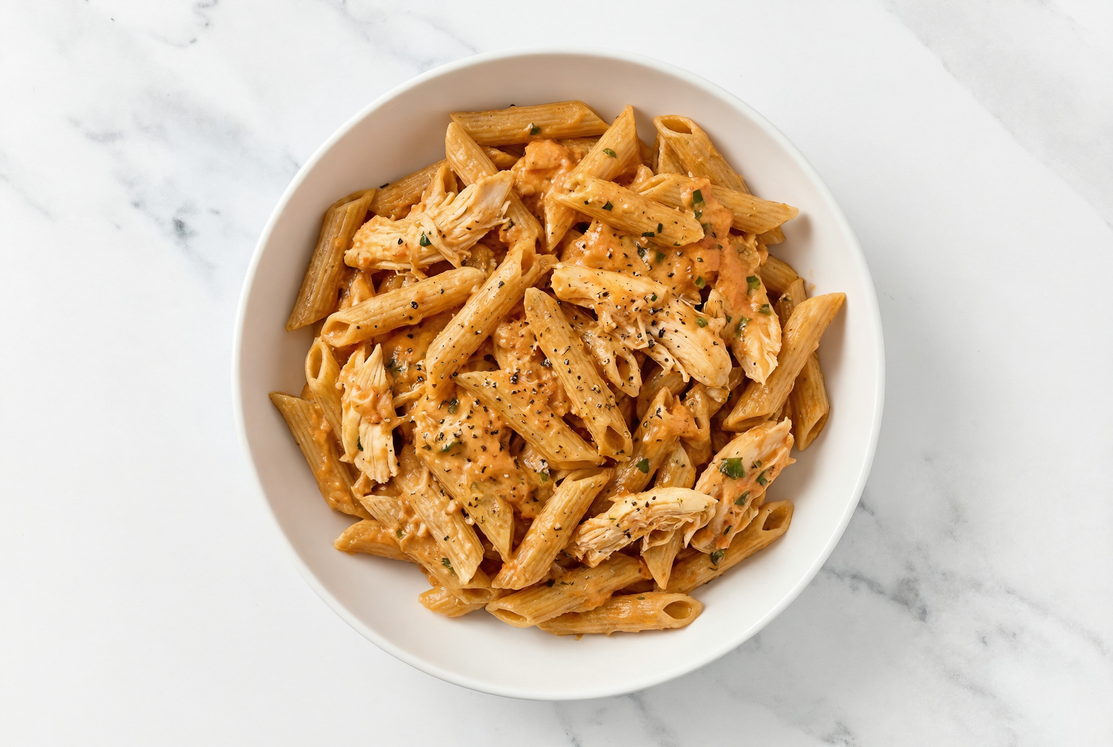 Vodka Sauce Sourdough Penne Rigate with Pulled Chicken