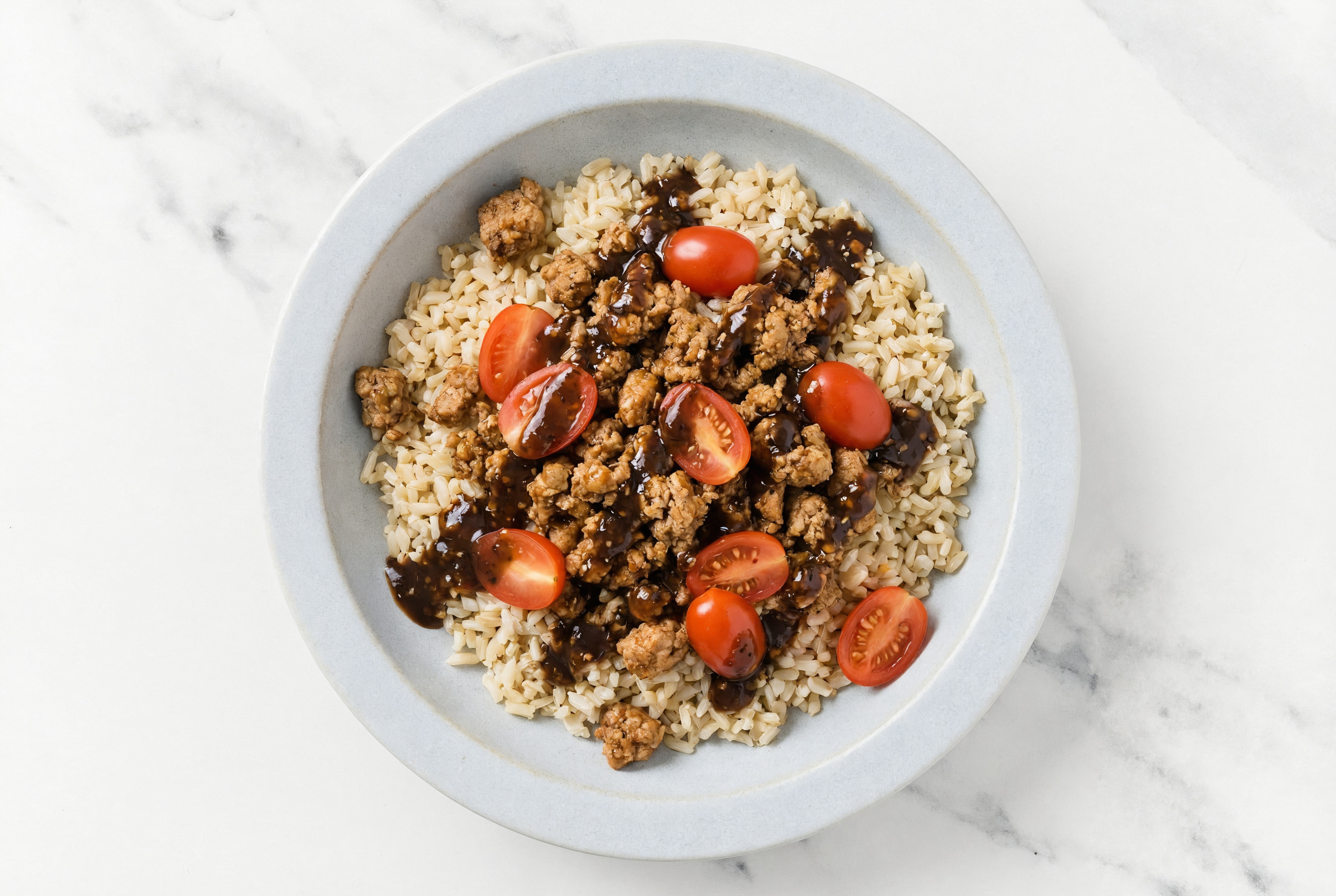 Ground Turkey & Tomato Grain Bowl with Tangy Black Pepper
