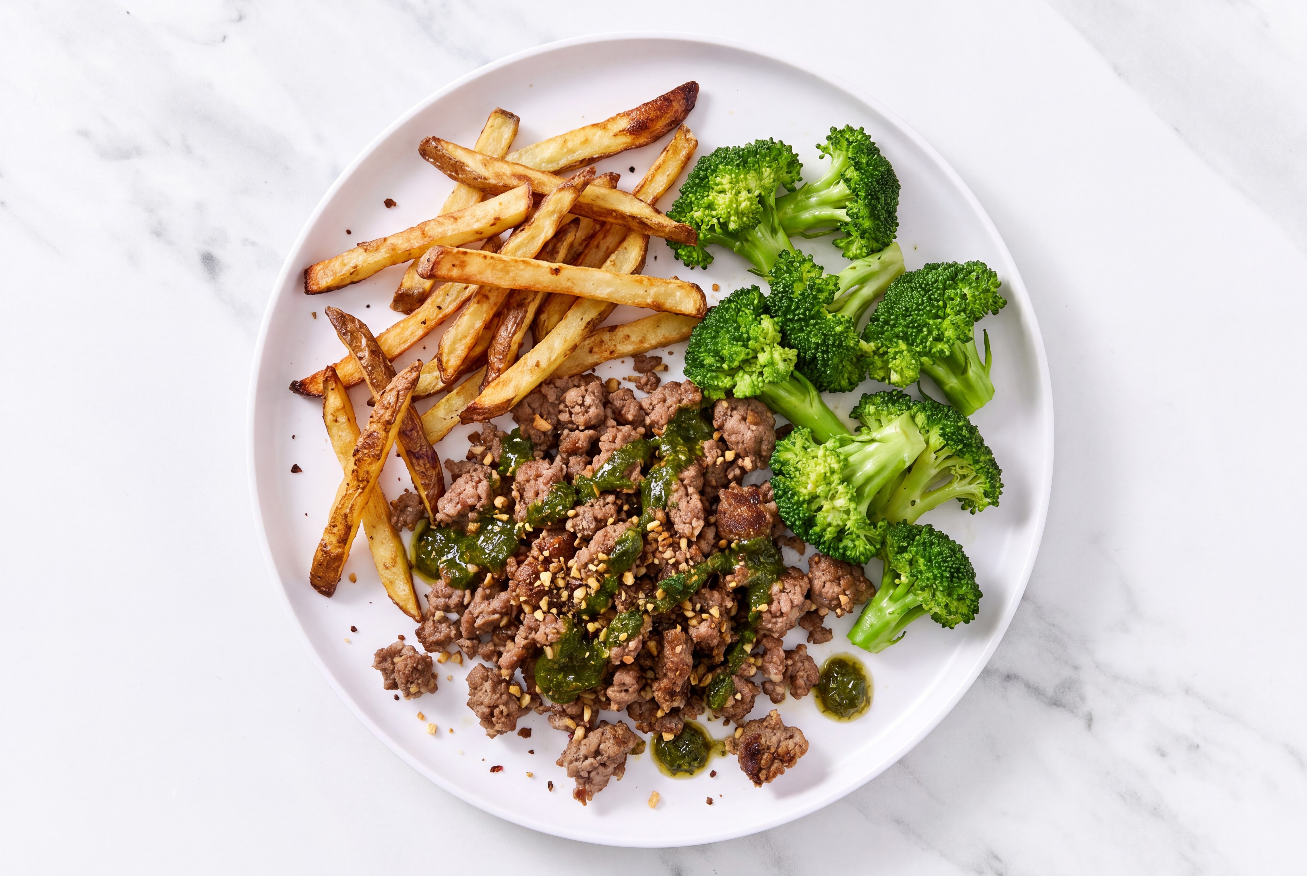 Beef Bowl, Russet Potato, Rainbow Baby Carrots, Classic Zhoug