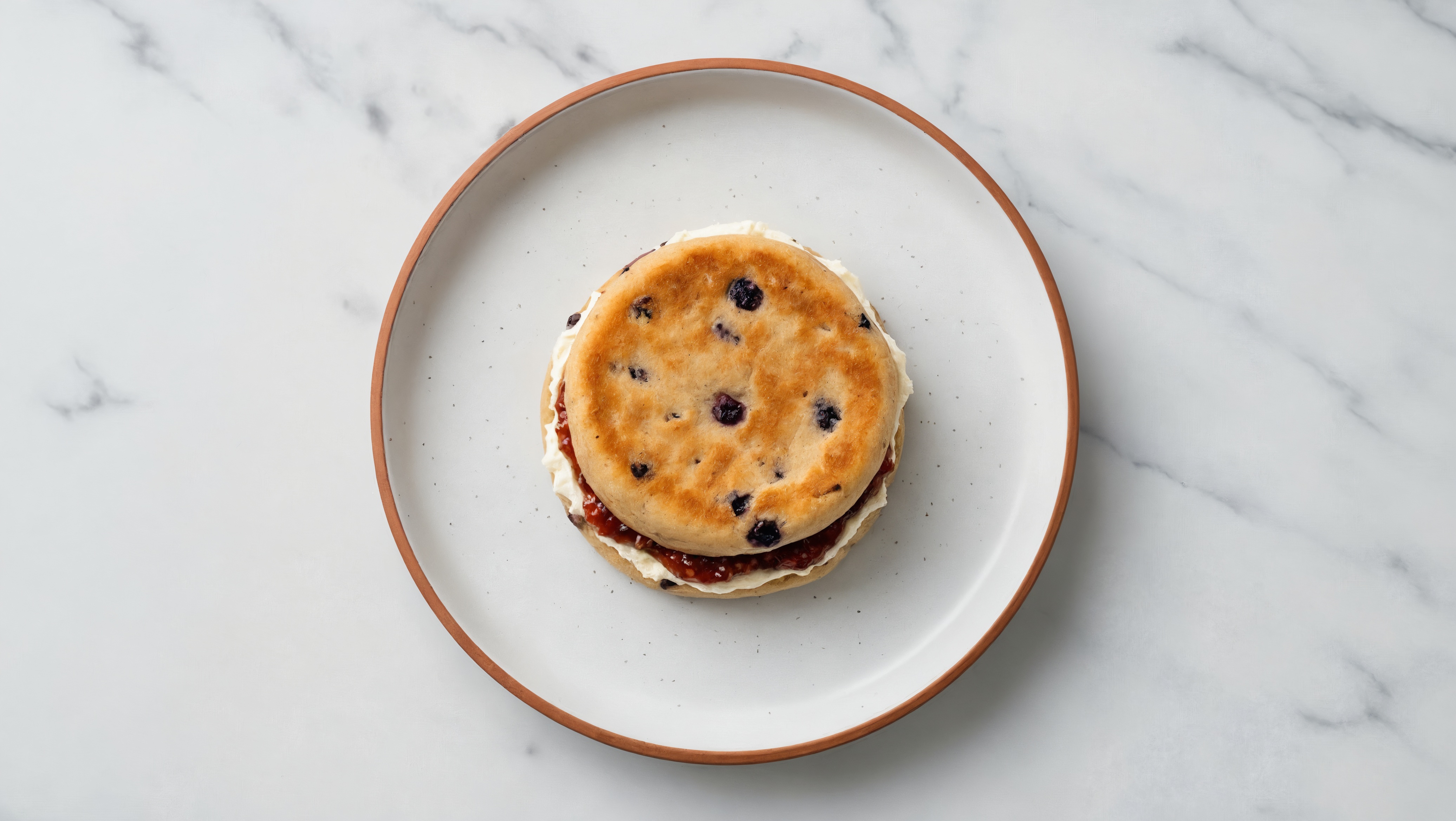 Dairy-Free Cream Cheese + Strawberry Jam Blueberry Breakfast Round