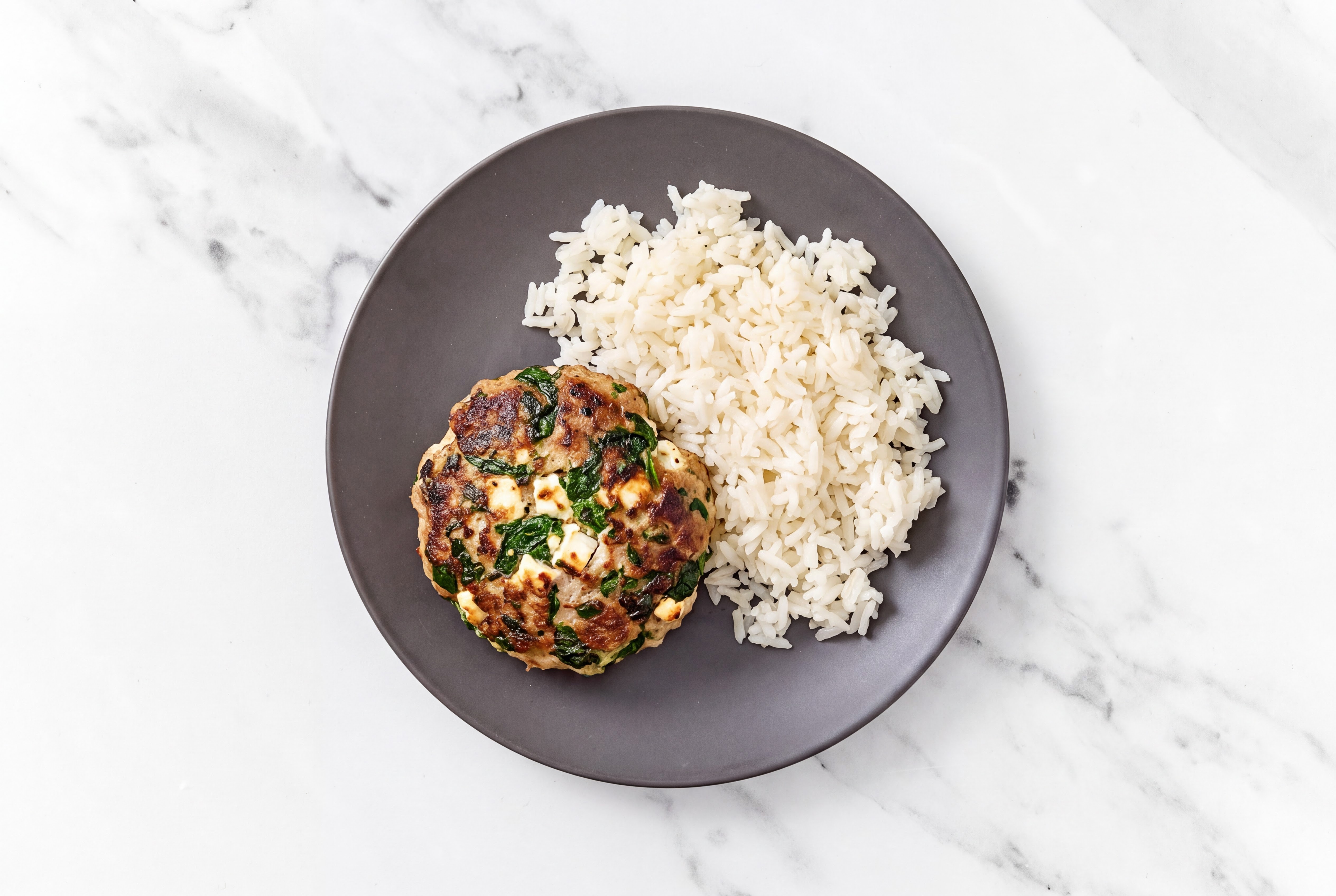 Feta Turkey Patty +  Rice