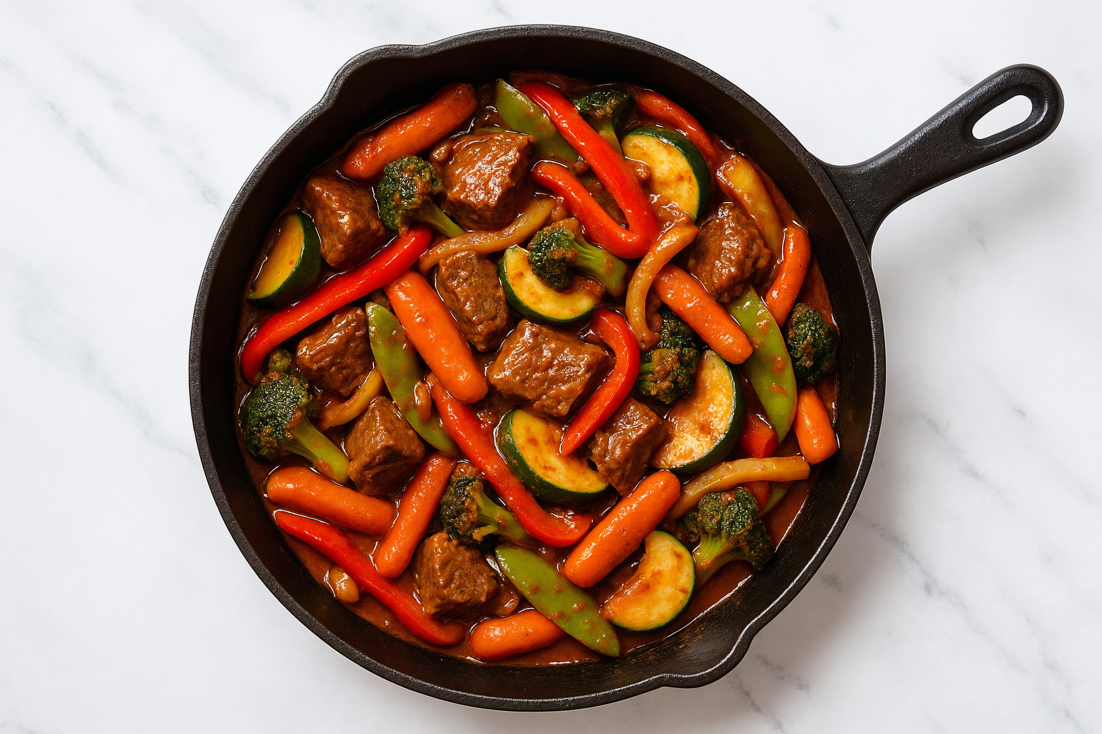 Spicy Vindaloo Beef Sirloin Stir-Fry with Mixed Veggies