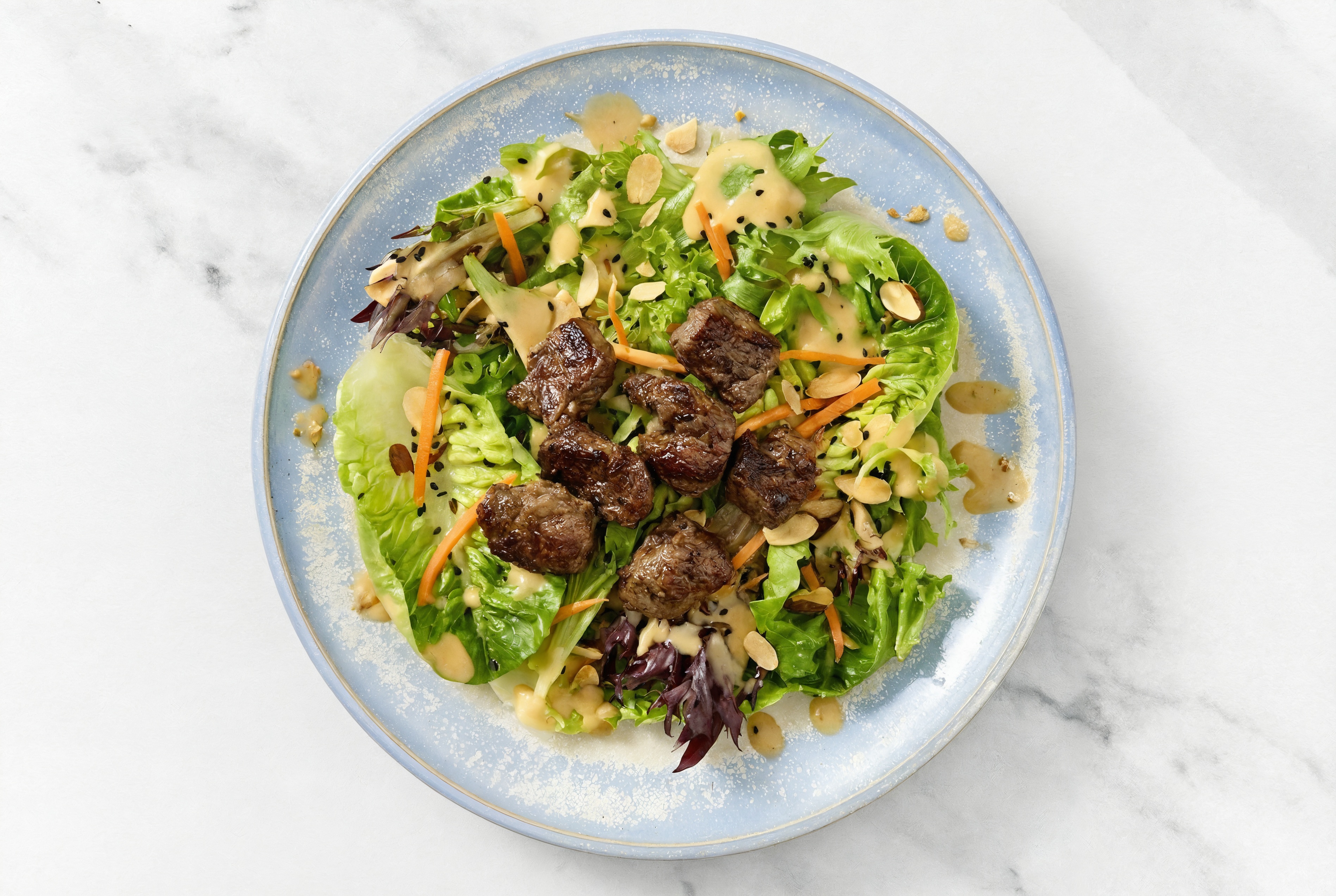 Simplest Beef Little Gem Salad