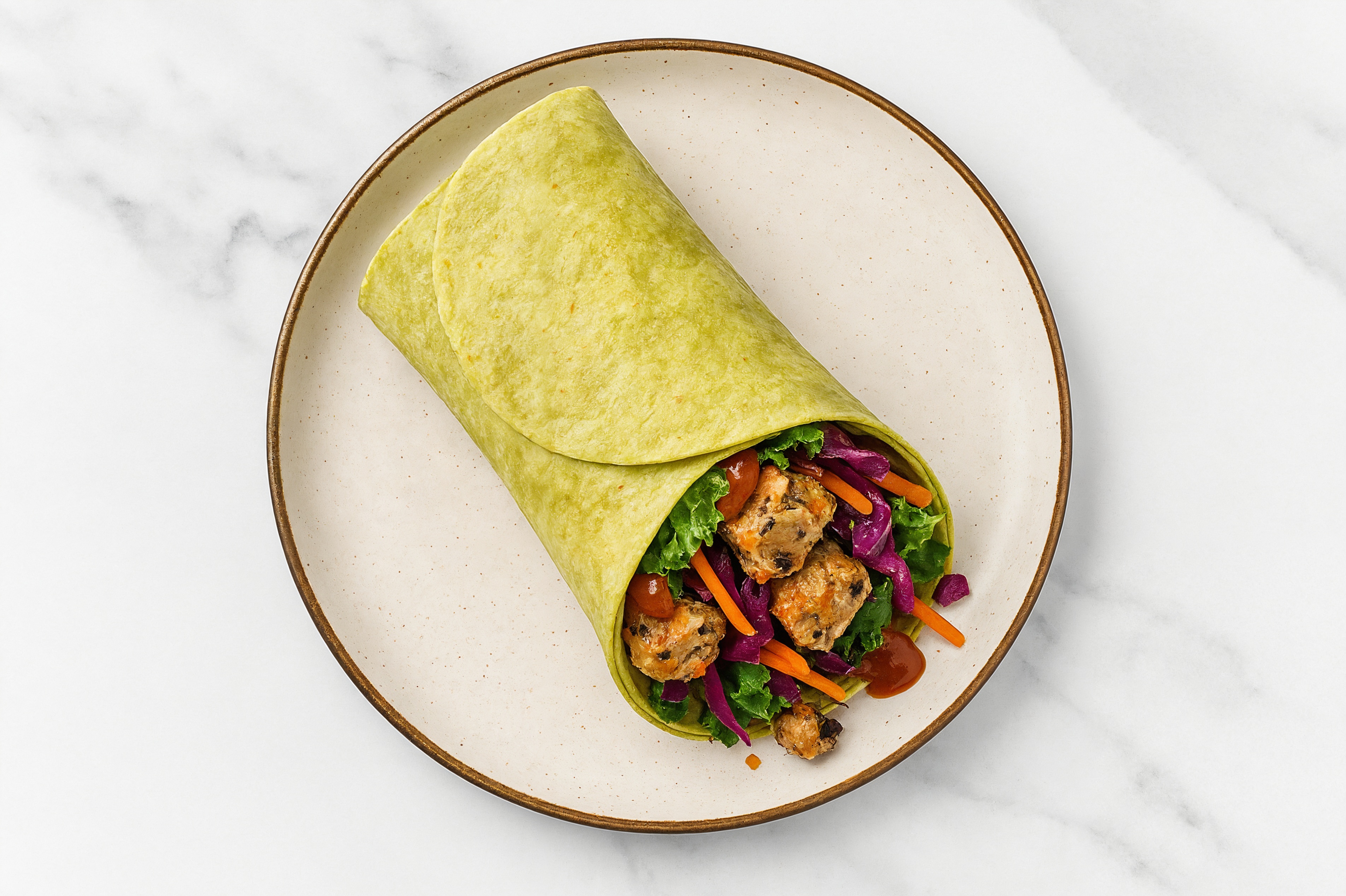 BBQ Black Bean Burger Wraps with Original BBQ