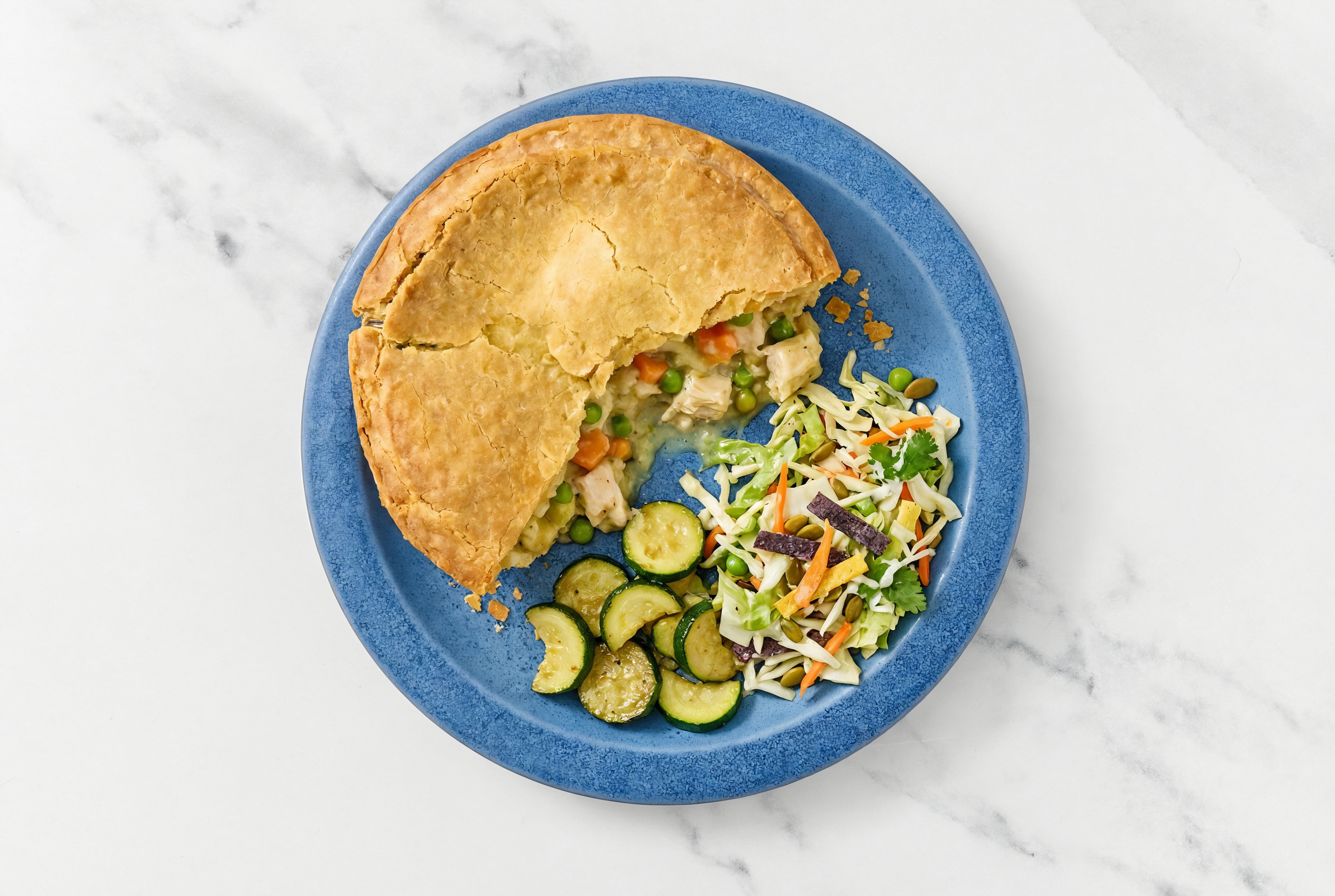 Chicken Pot Pie with Zucchini & Southwest Salad
