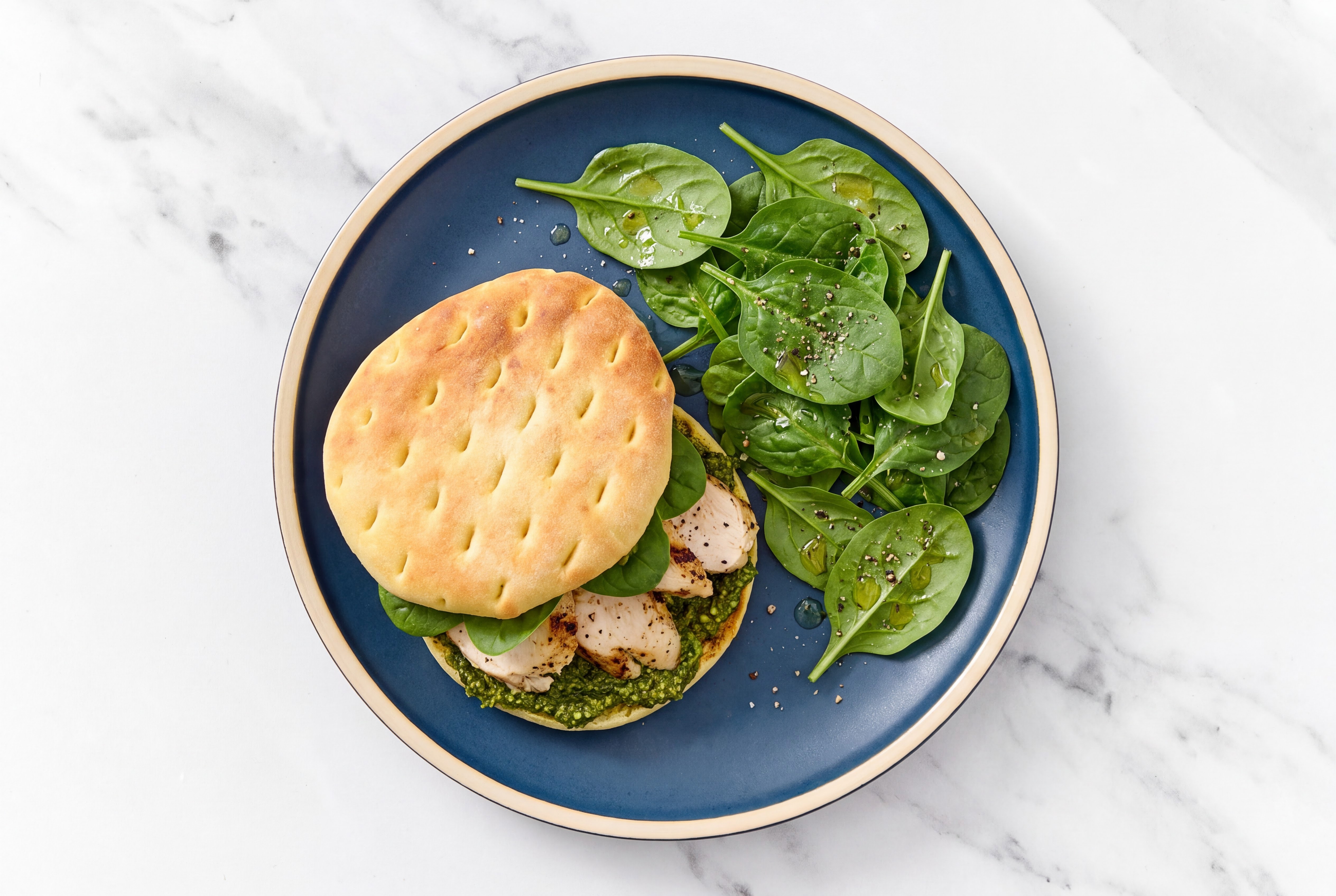 Herby Green on Greens + Seasoned Grilled Chicken Breast Sandwich