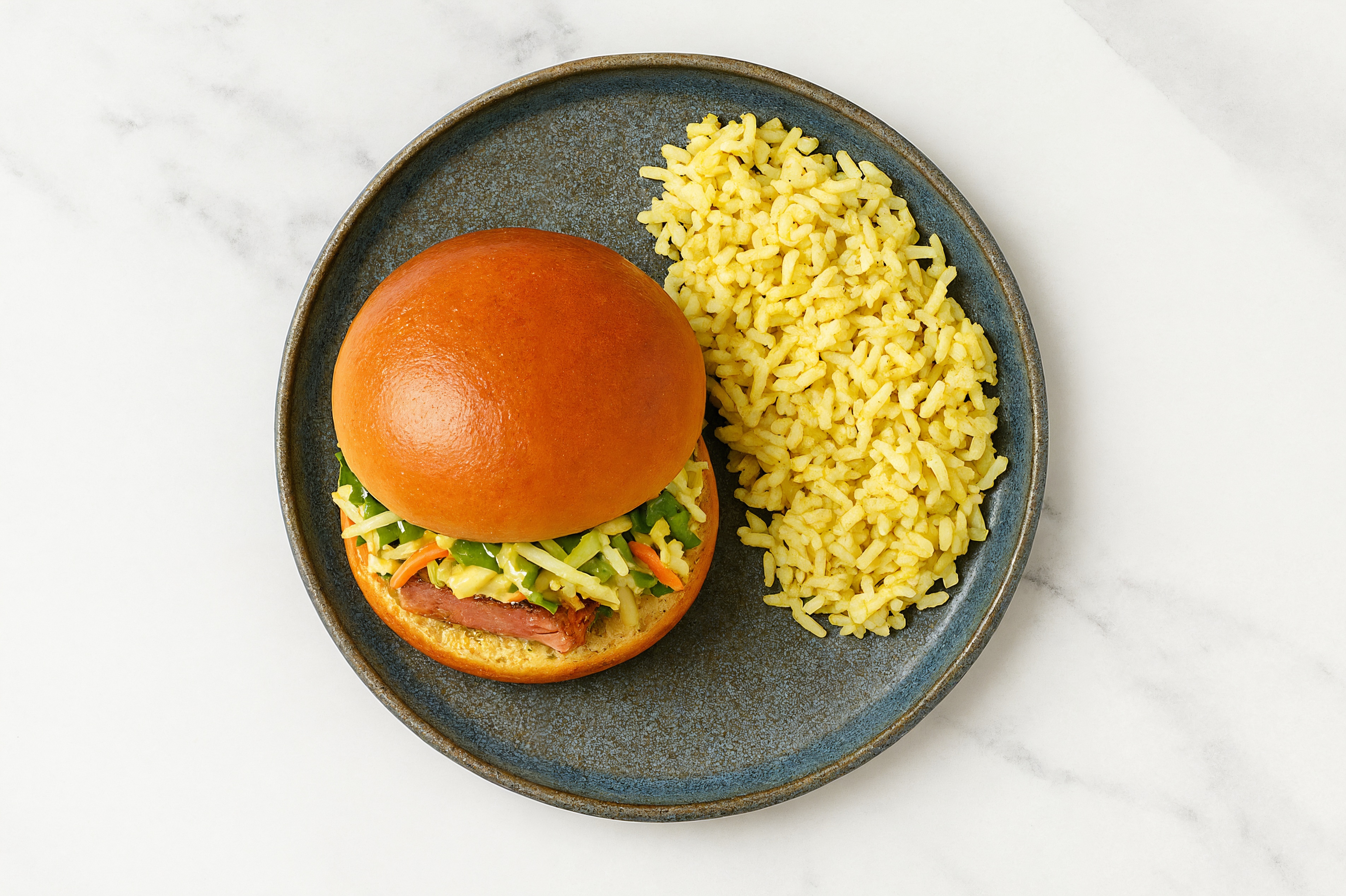 Street Corn Tuna Sandwich on Brioche with Superblend + Jasmine Rice