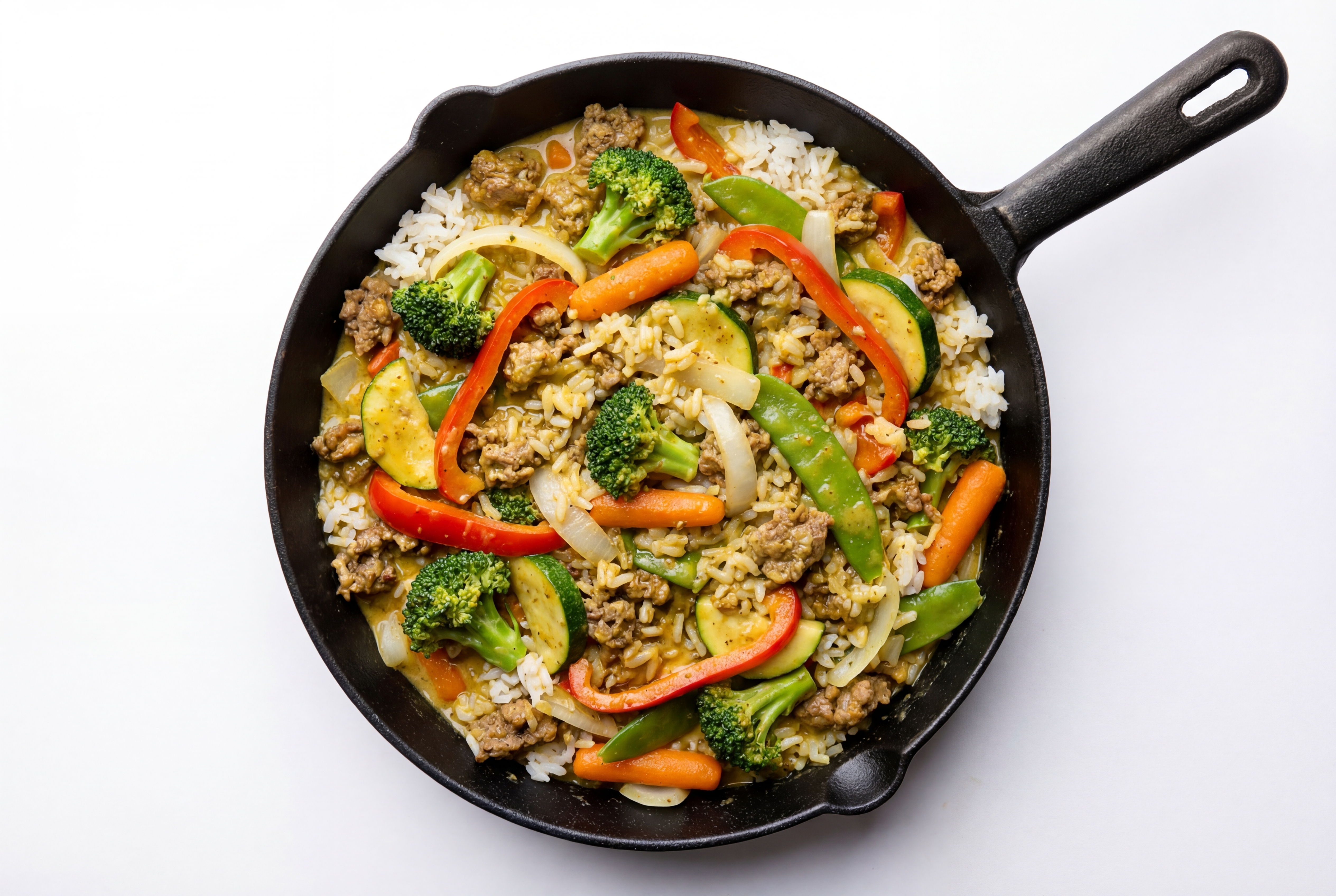  Curry Veggie + Ground Italian-Style Beef Stir-Fry