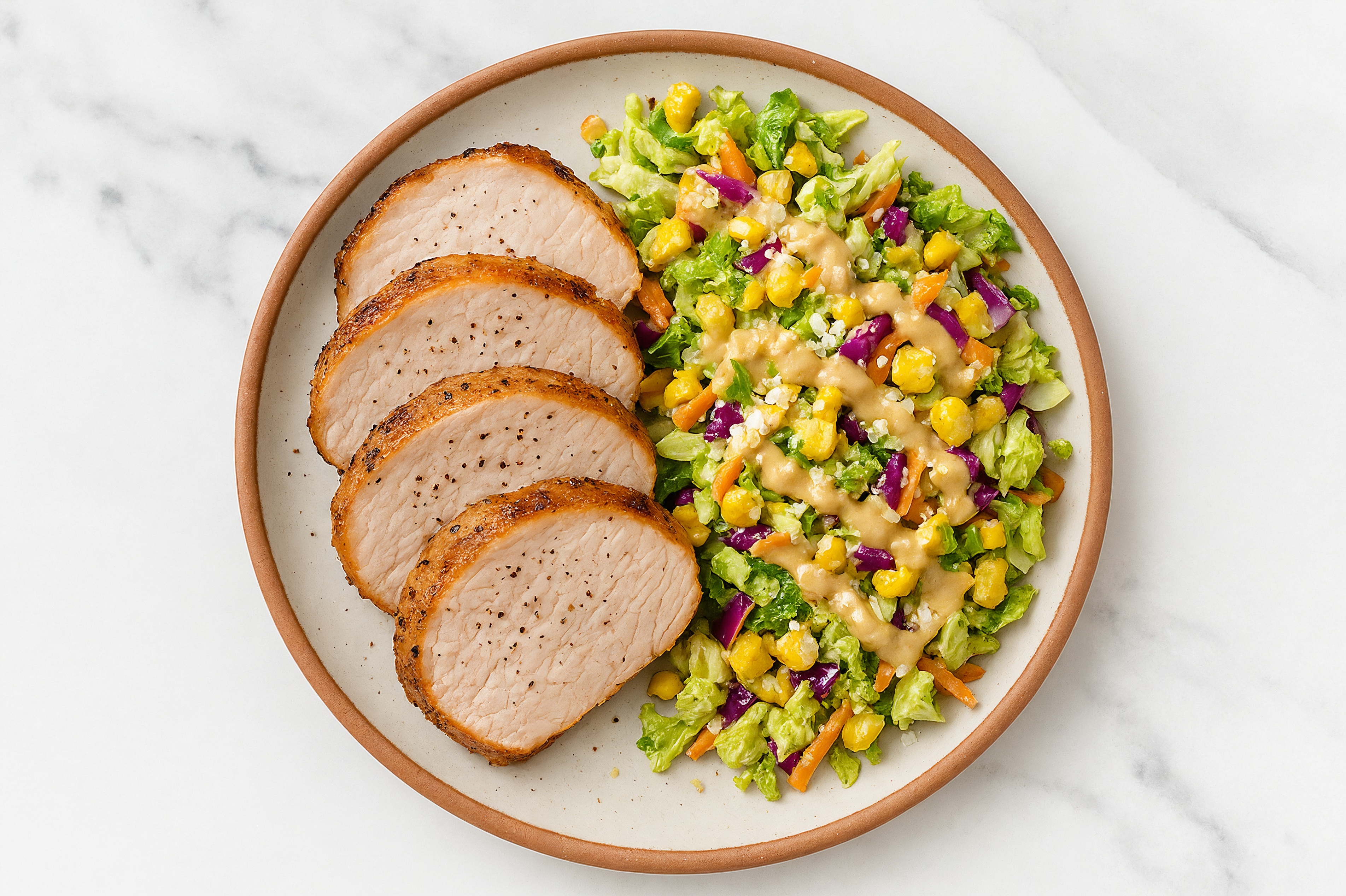 Street Corn Chopped Salad with Pork Loin