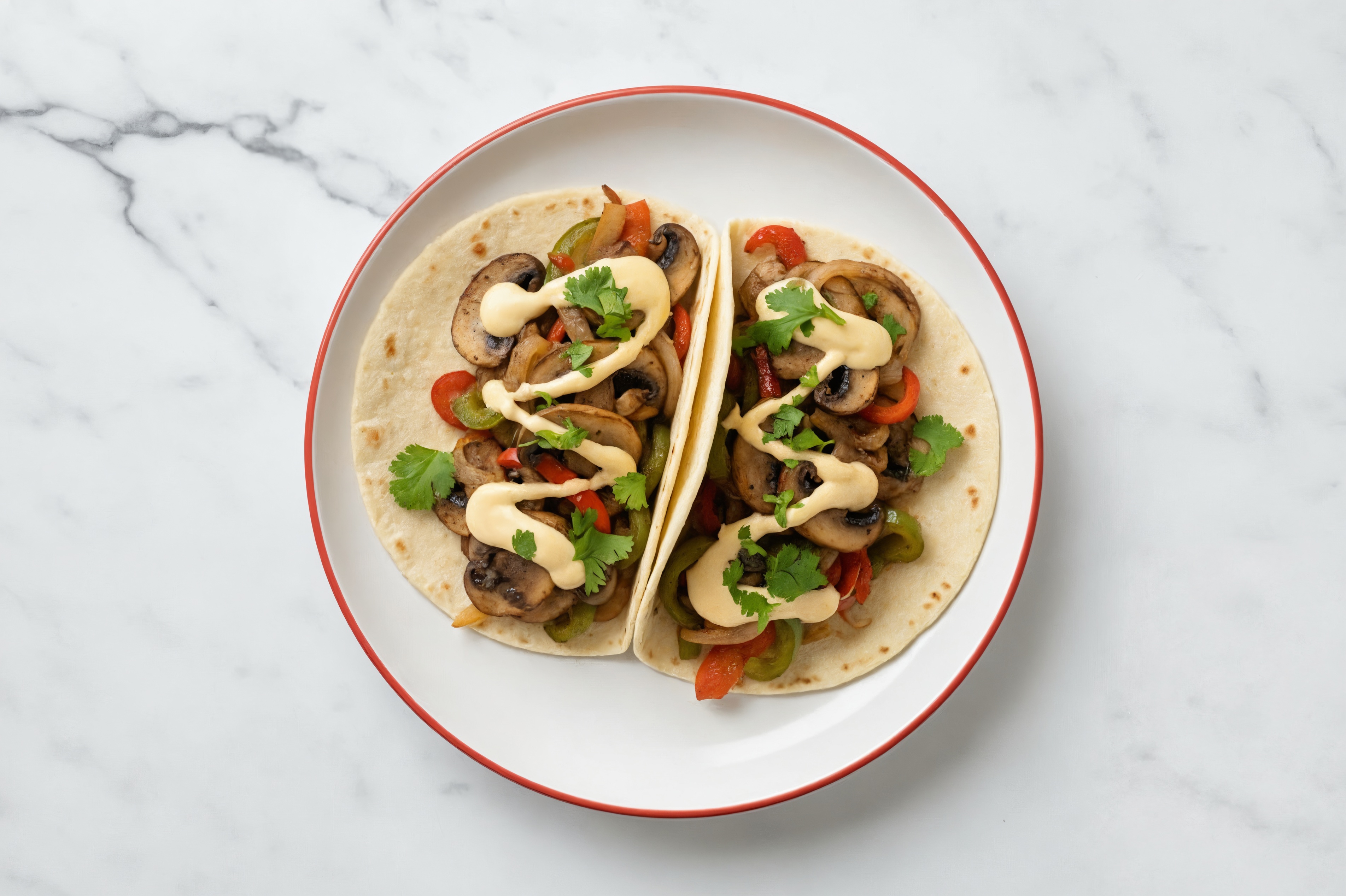 Mushroom Pepper Queso Tacos