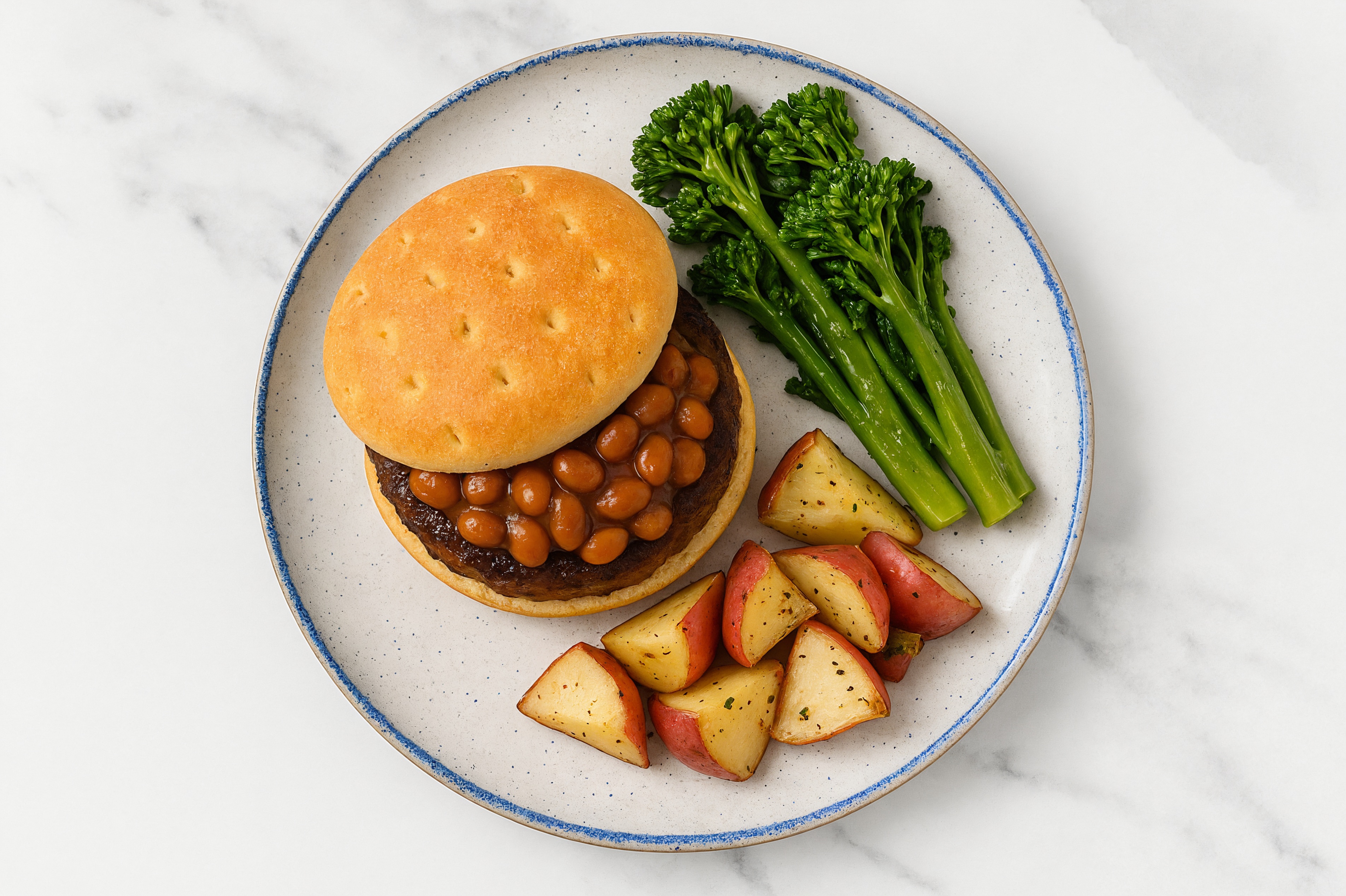 Texas Cowboy Burger with Broccoli