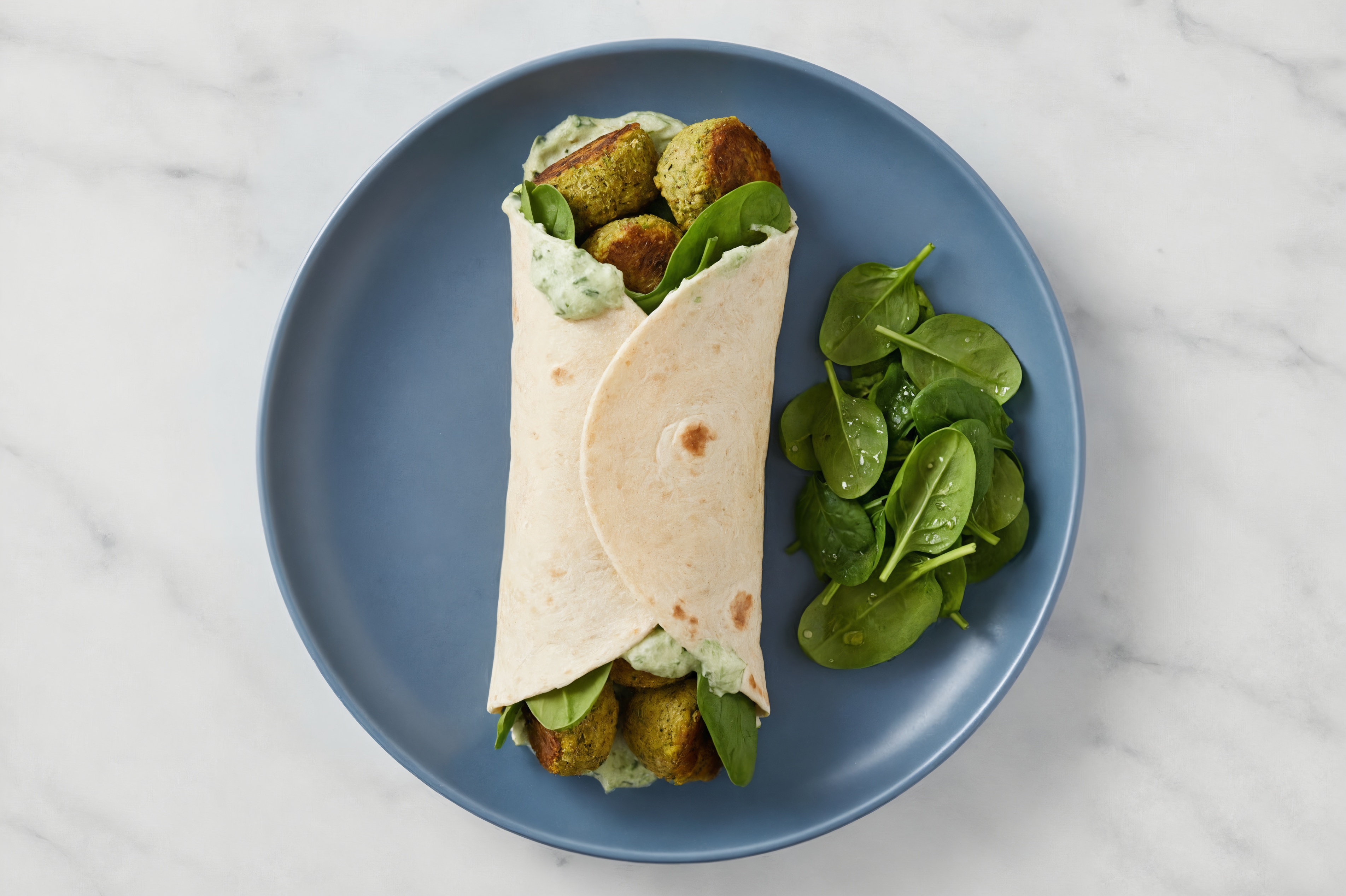 Creamy Organic Spinach Falafel Wrap