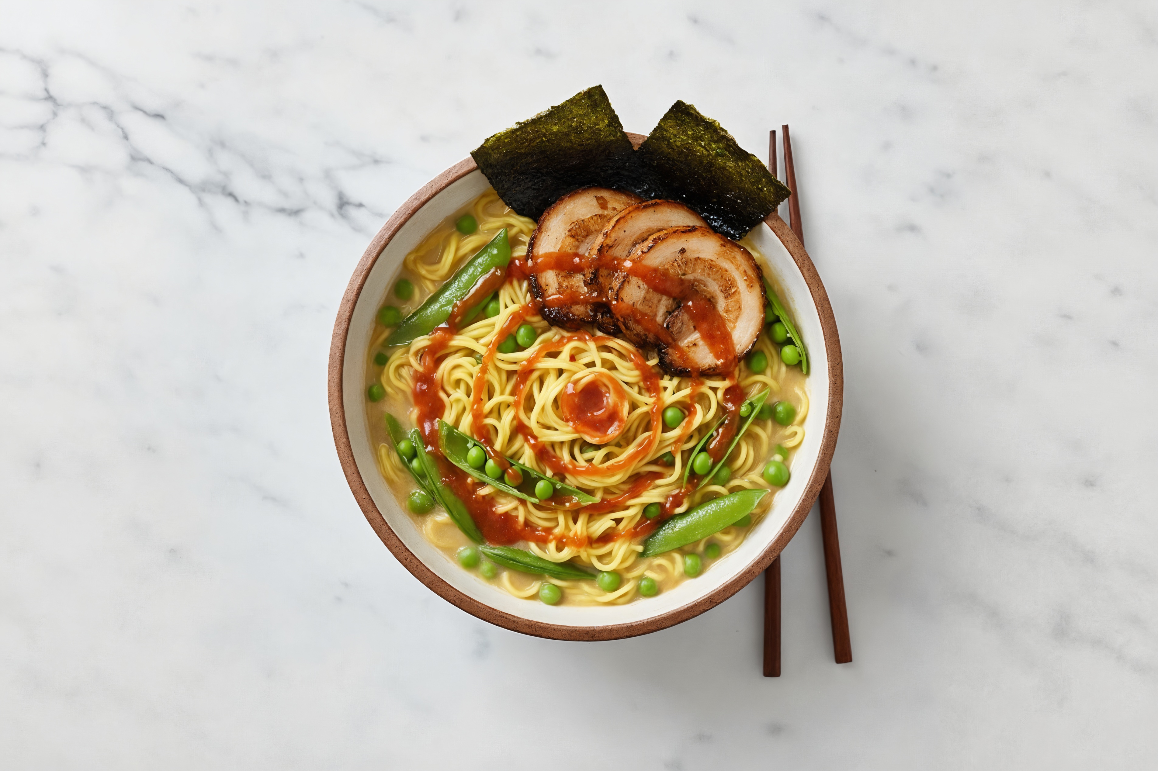 Sweet Chili Sugar Snap Ramen Tonkotsu
