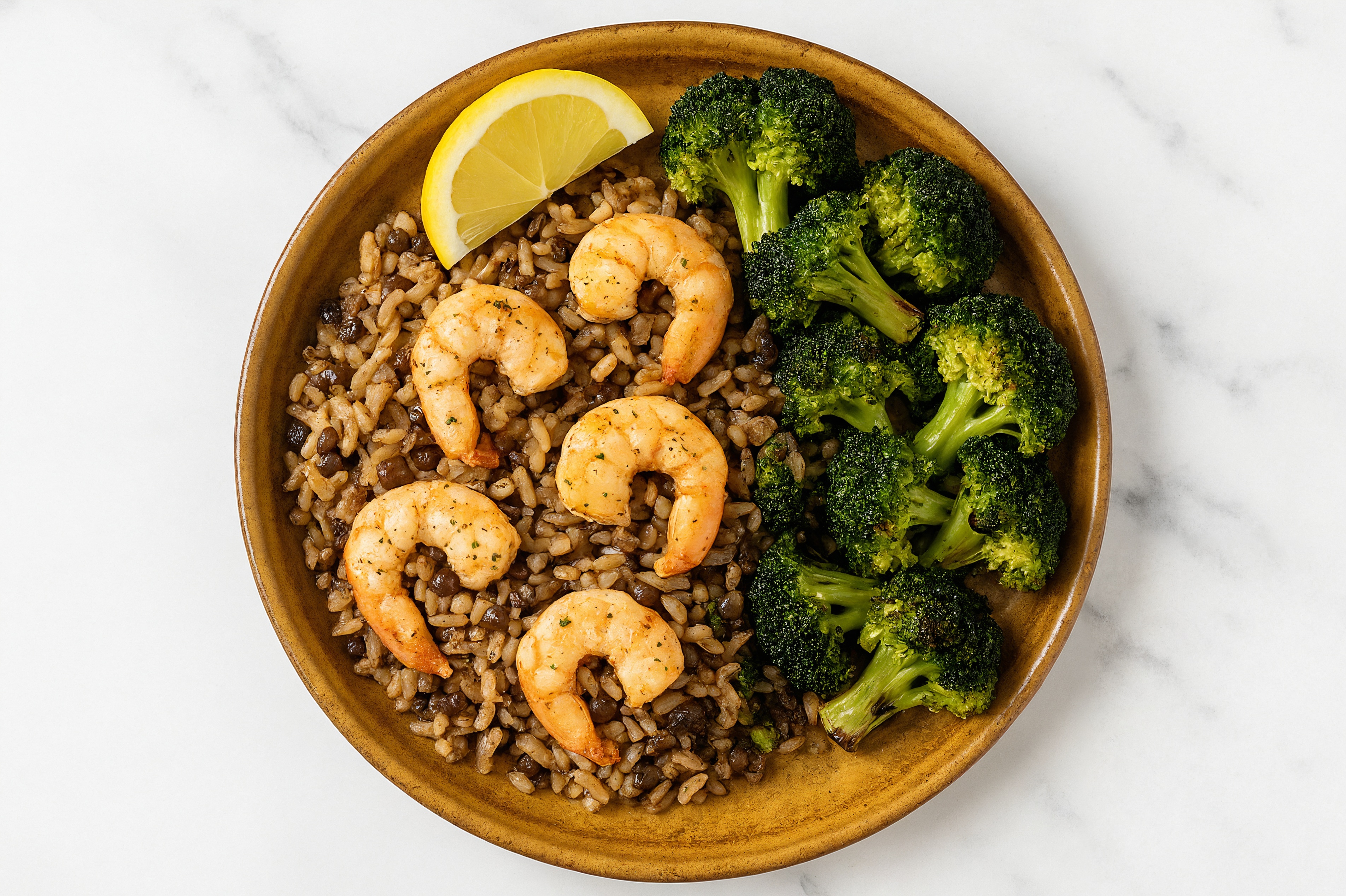Lemony Jumbo Shrimp + Organic Broccoli Power Bowl