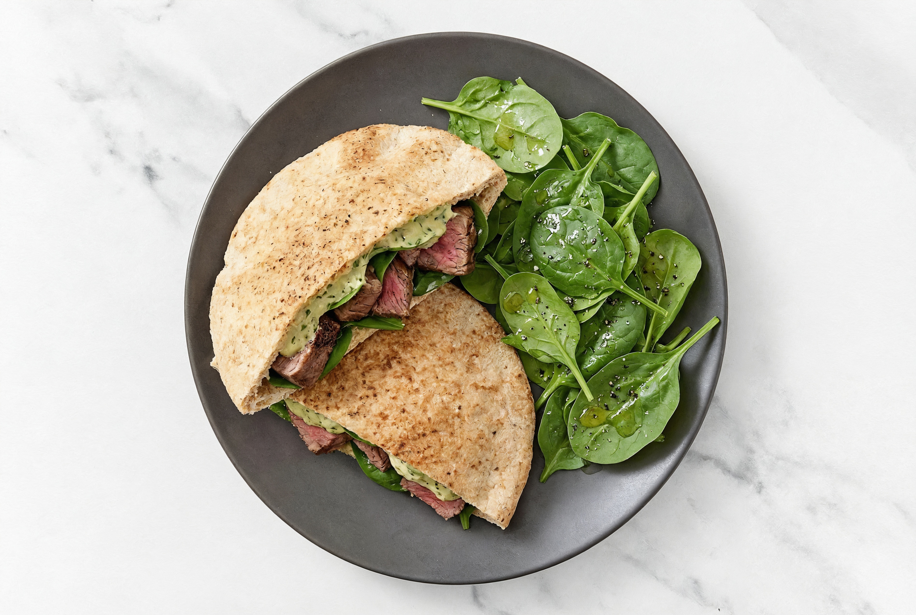 Spinach Artichoke Beef Sirloin Whole Grain Pita Pockets