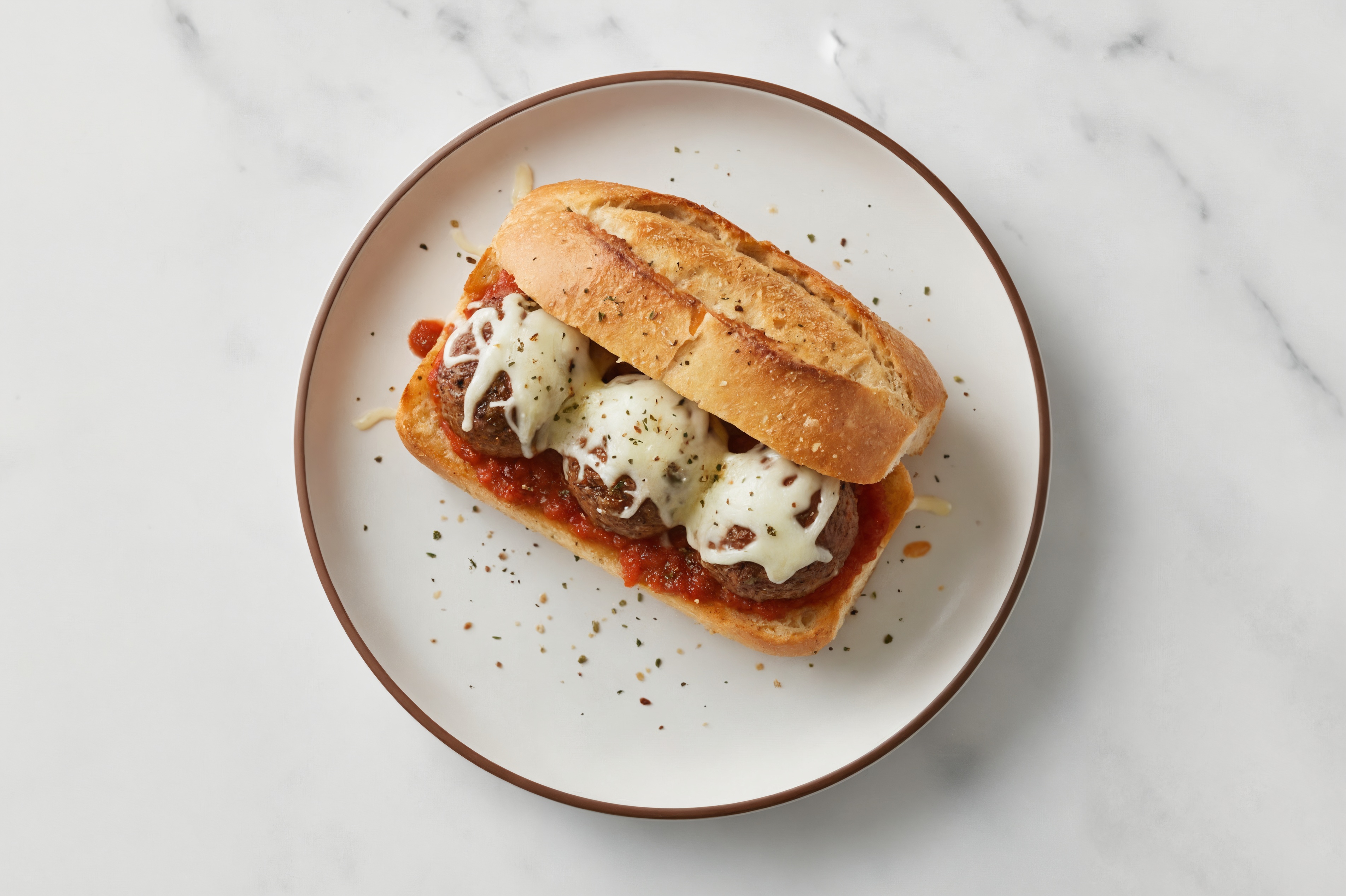 Cheesy Marinara Meatballs + Garlic Bread